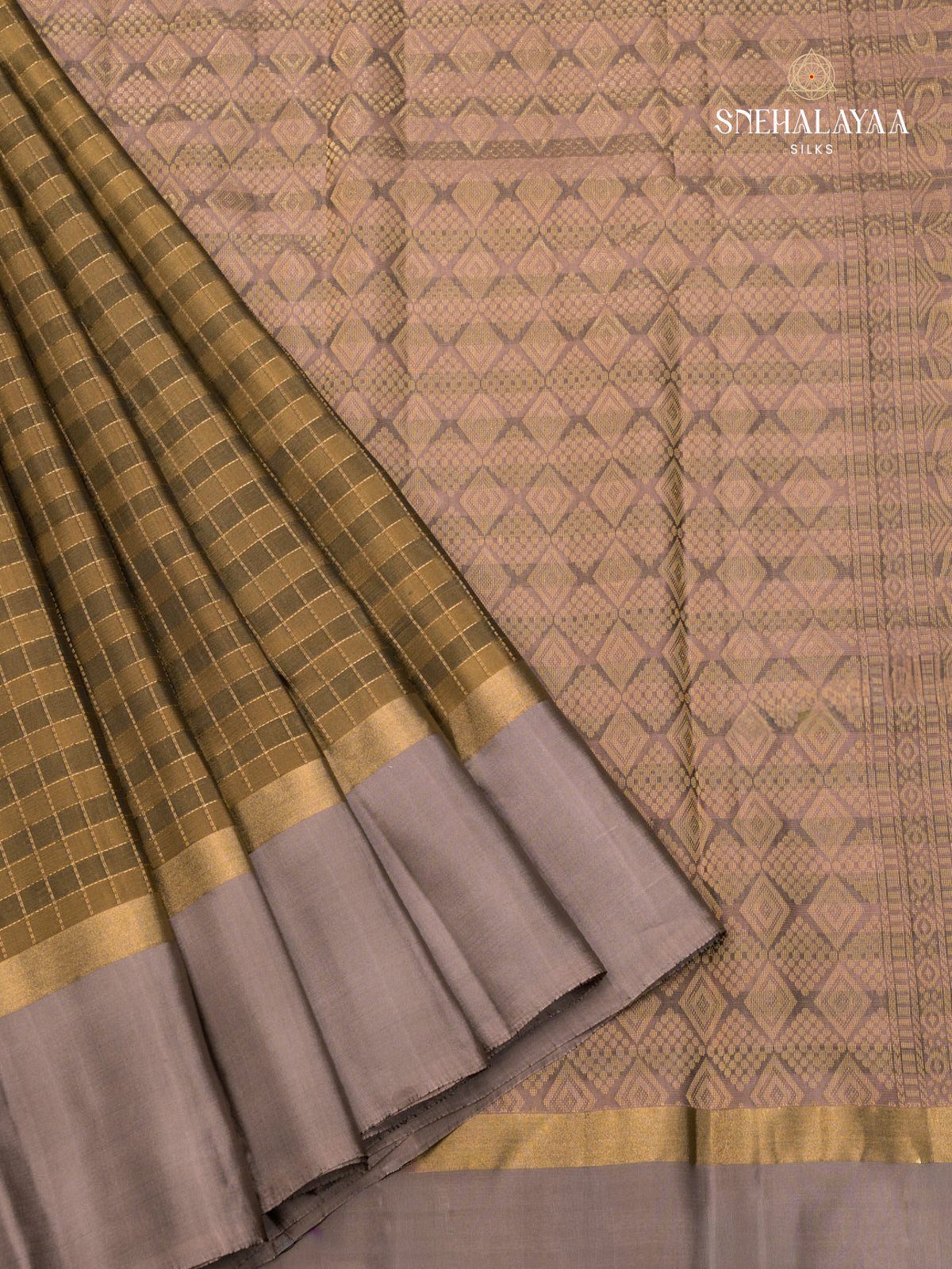 Brown Kanjivatram Silk Saree