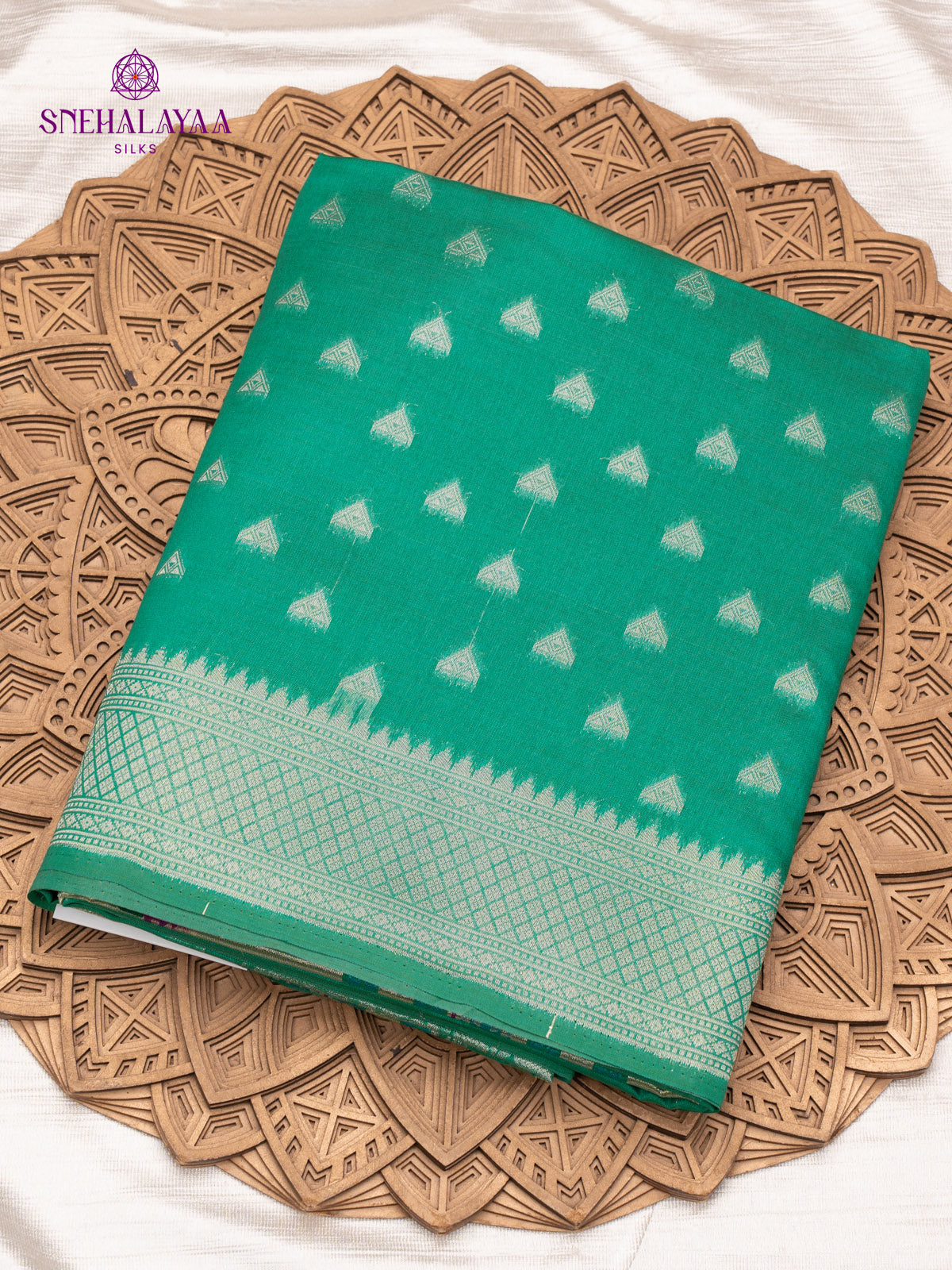 Teal Blue Jute Saree