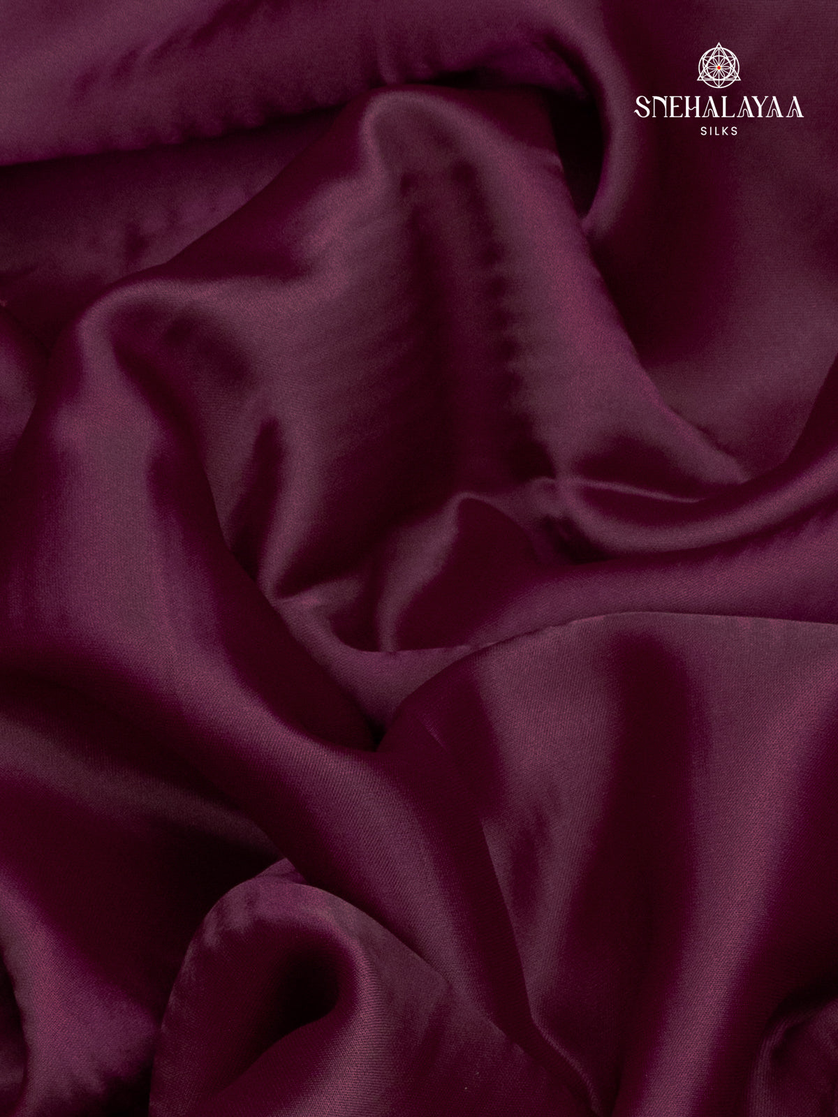 Burgundy Satin Embroidery Saree