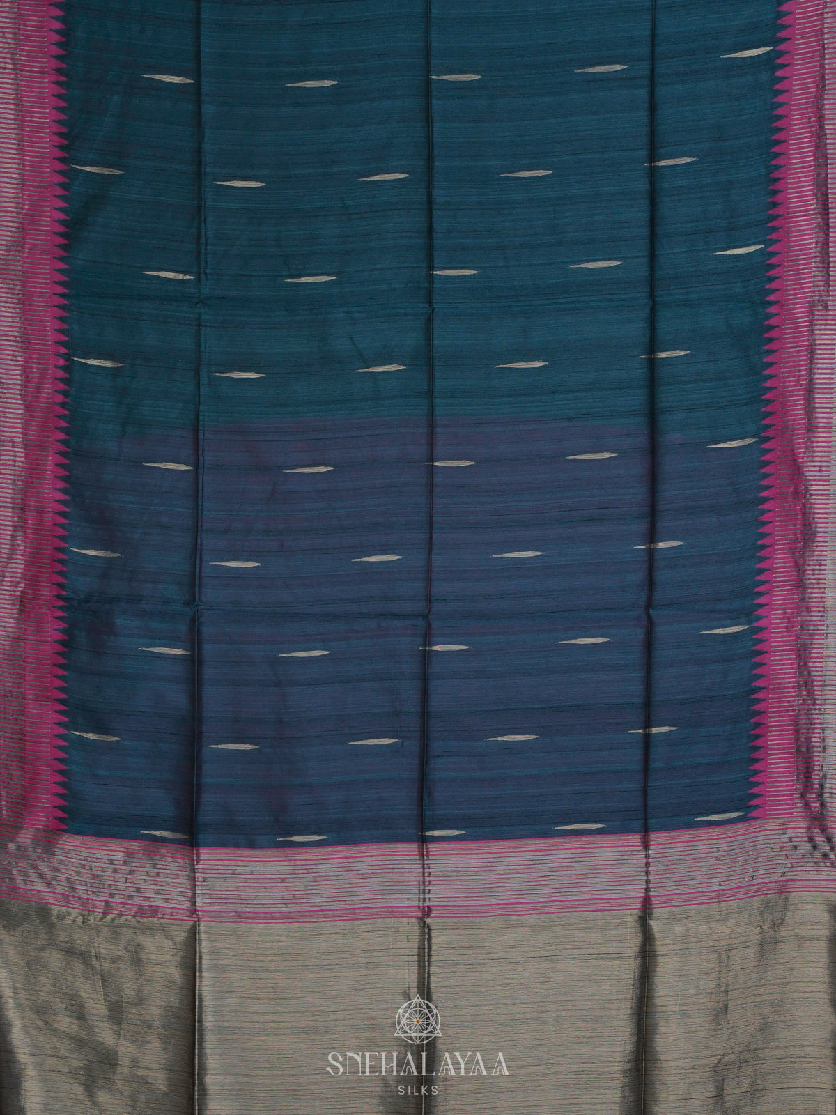 Teal Green Munga Tussar Saree