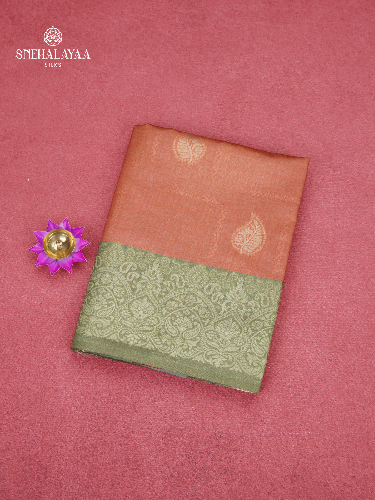 Rust Orange Jute Saree