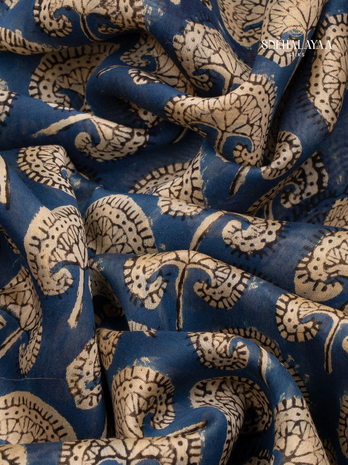 Blue Chanderi Saree