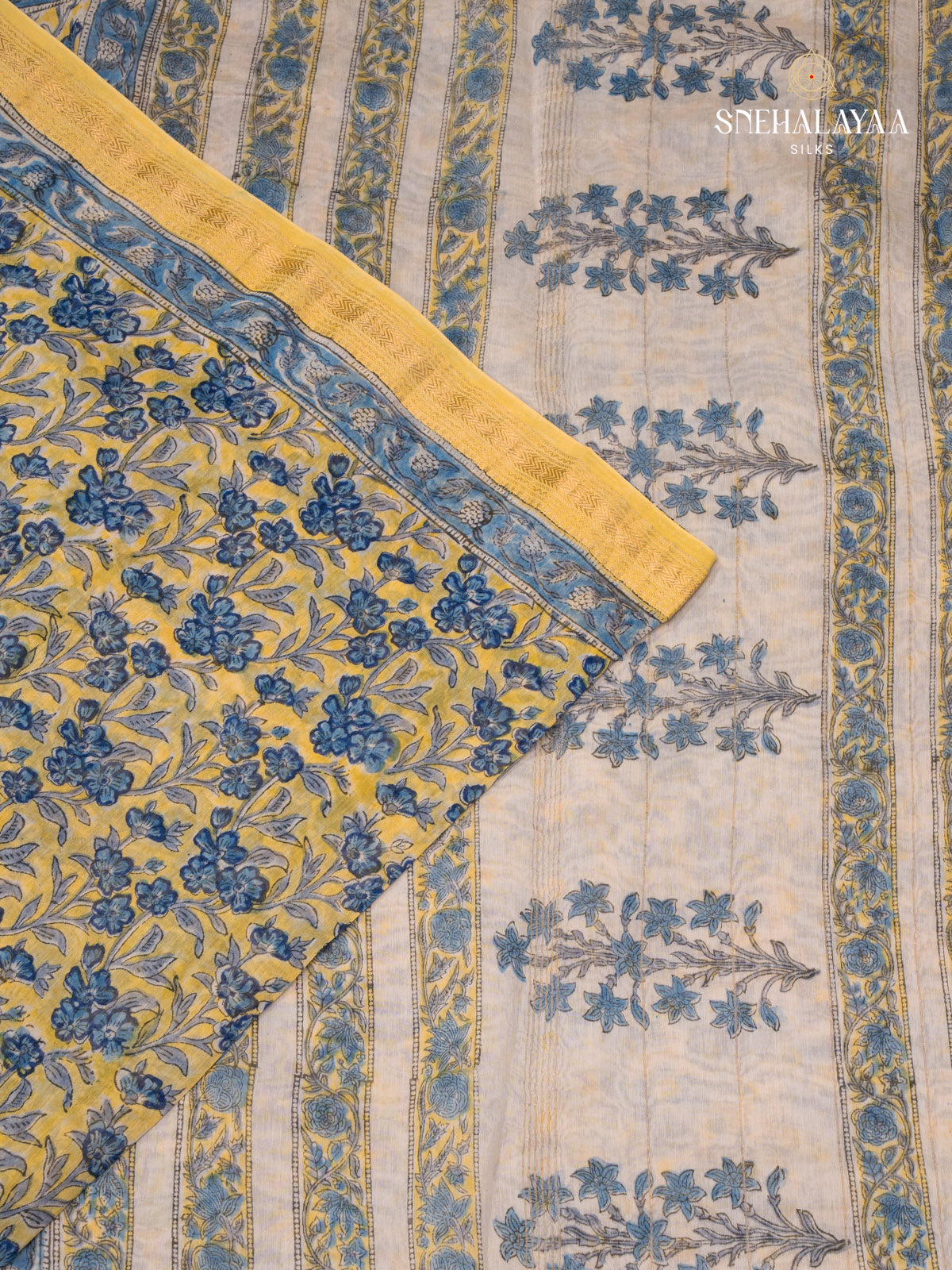 Yellow Chanderi Saree