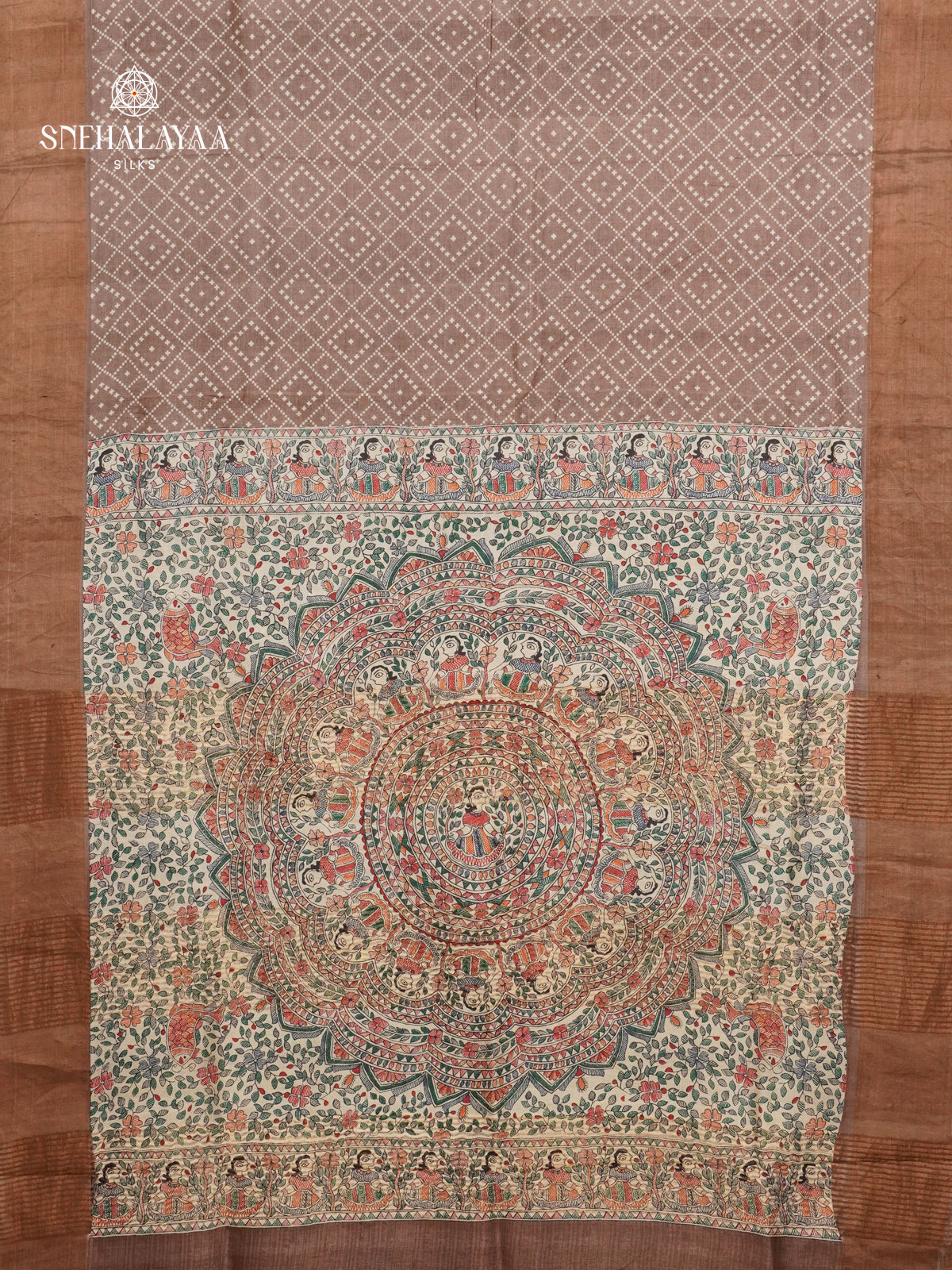 Brown Tussar Saree
