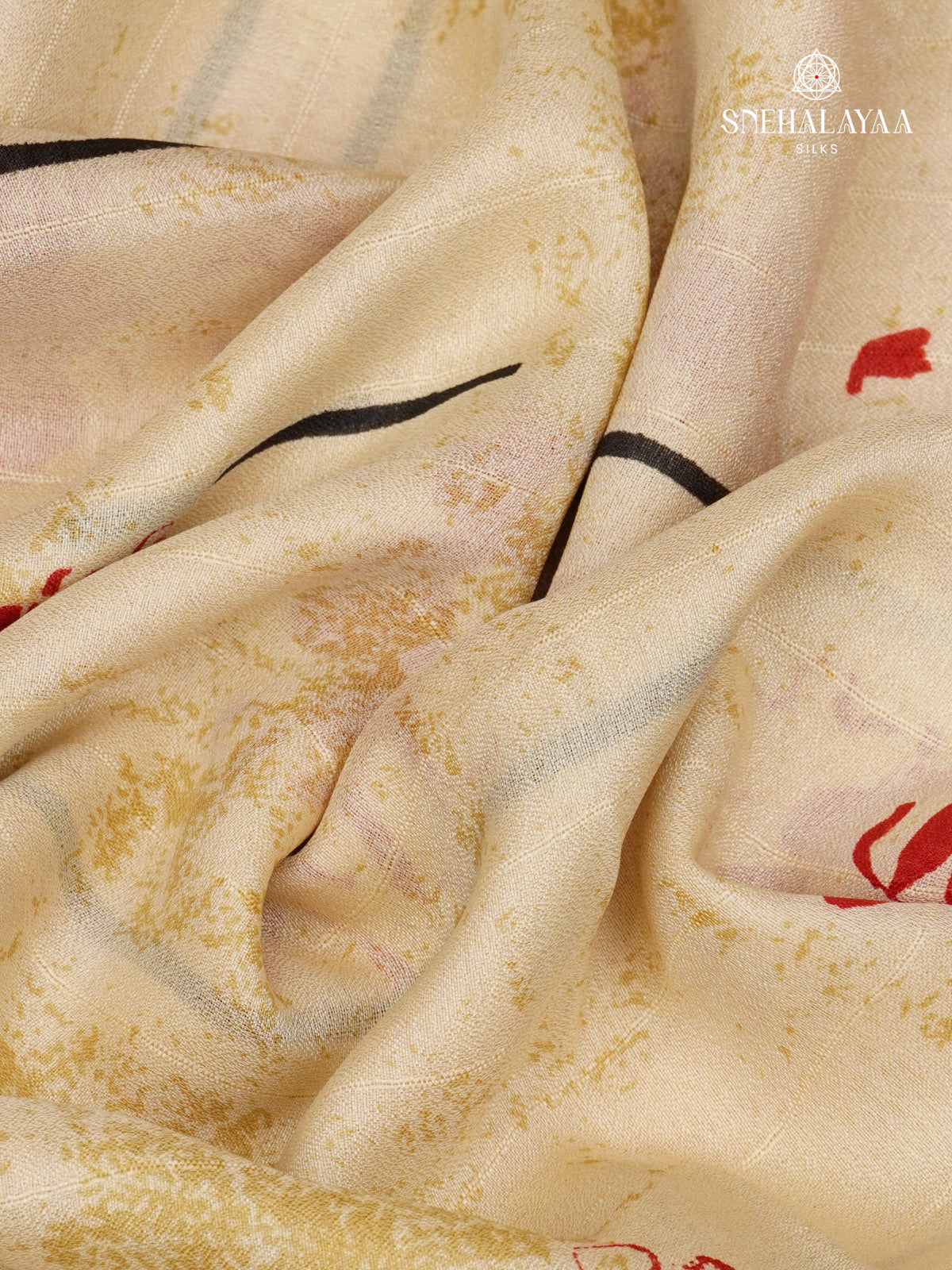 Off White Dola Silk Saree