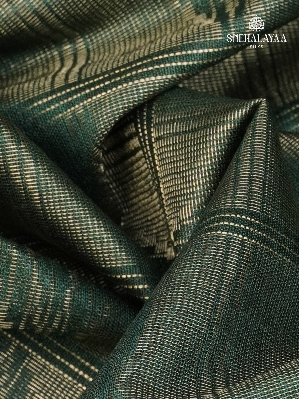 Forest Green Bamboo Silk Saree
