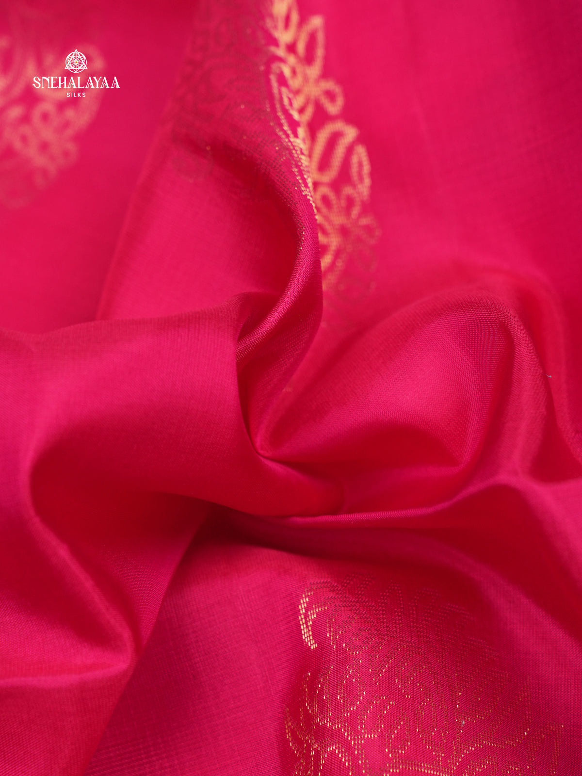 Rich Pink Borderless Kanjivaram Soft Silk Saree