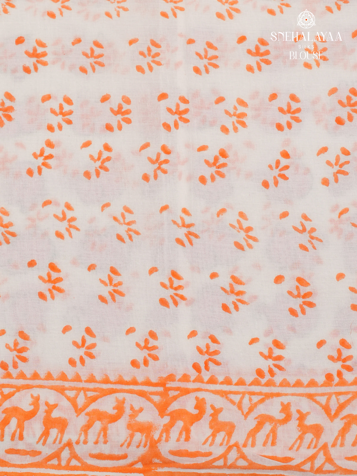 White Jaipur Cotton Saree