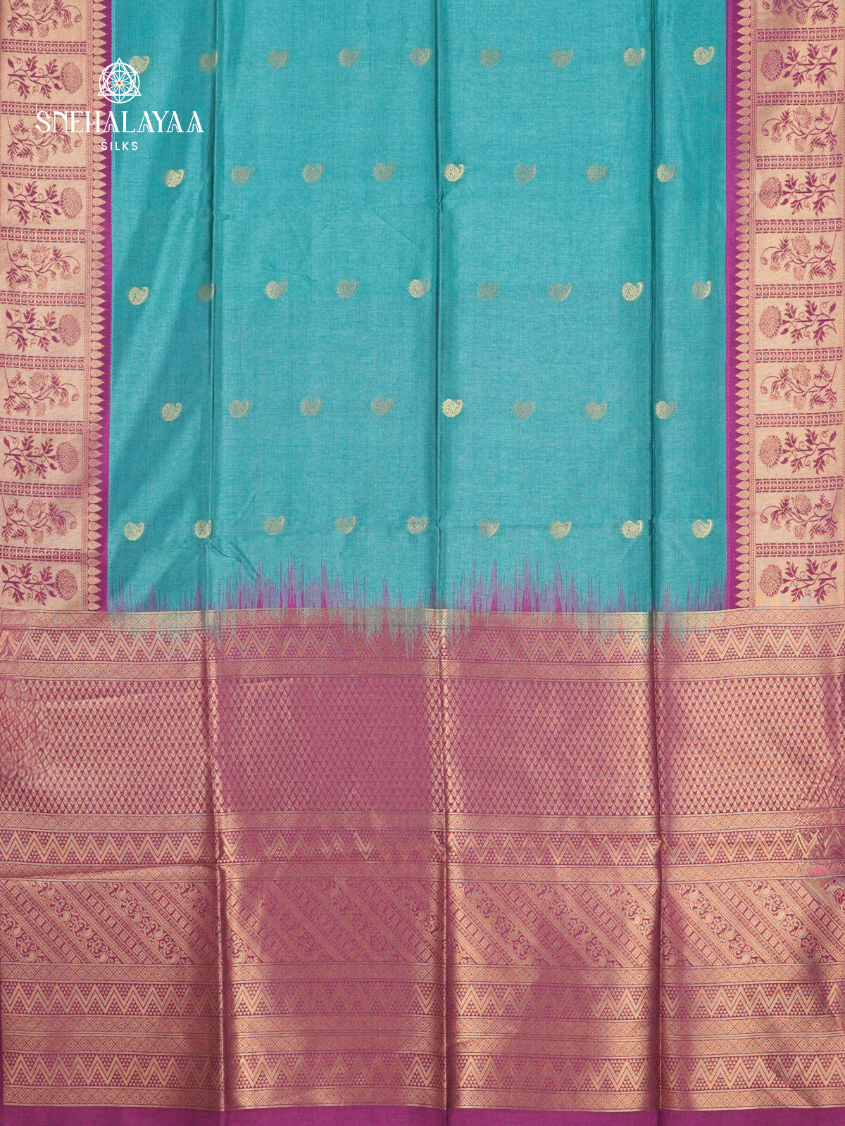 Sky Blue Jute Saree