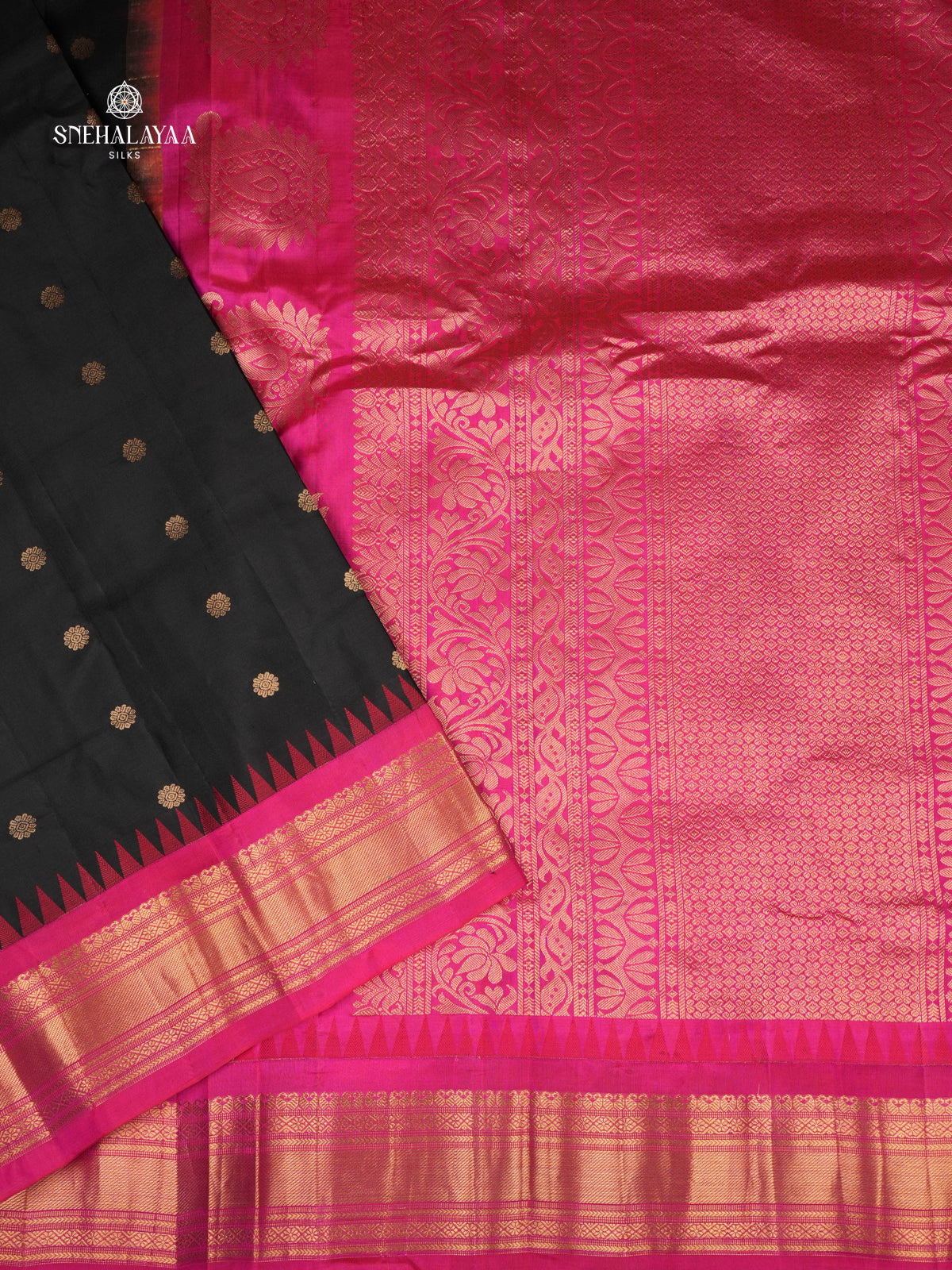 Black Gadwal Silk Saree