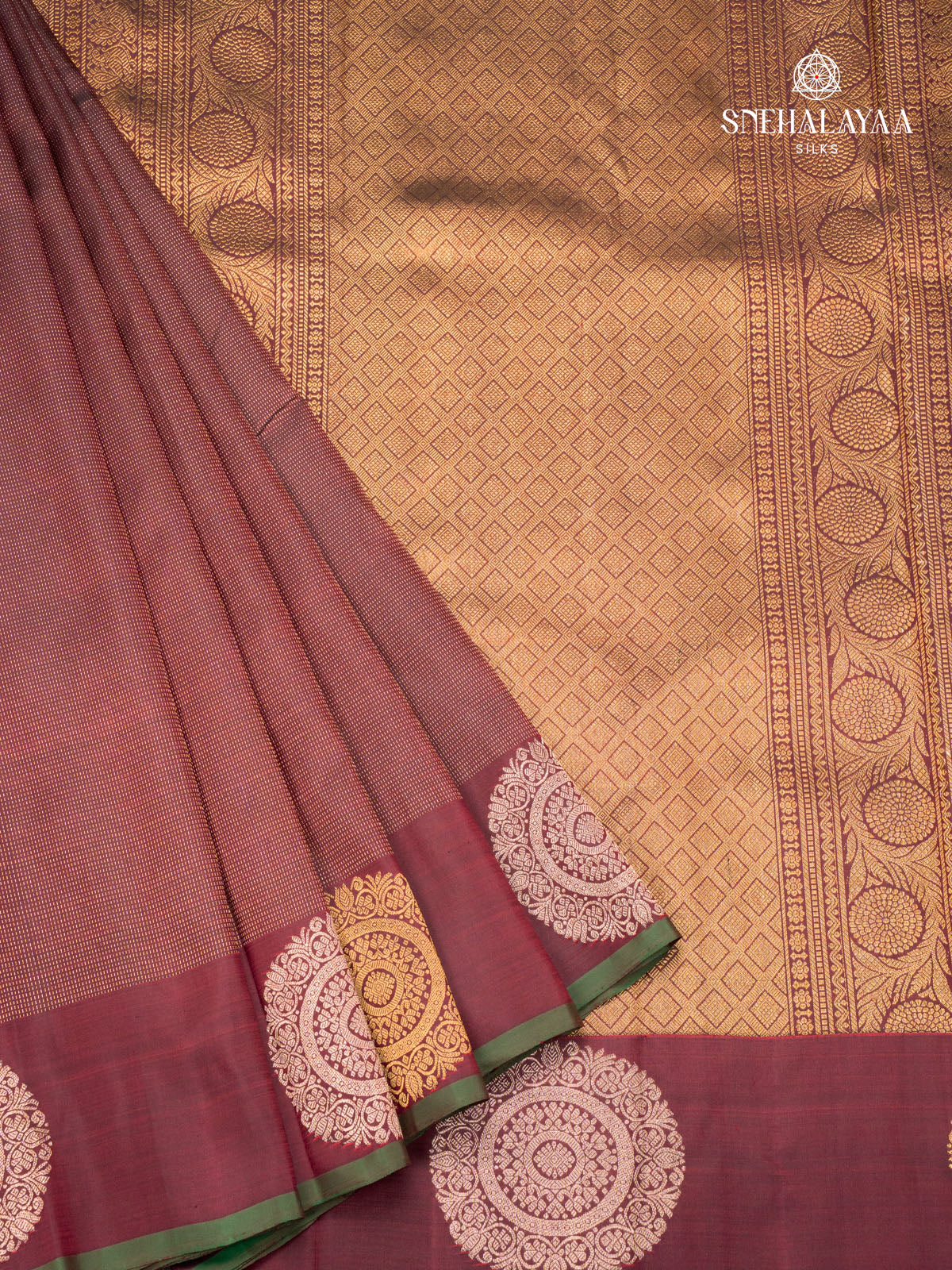 Brown Kanjivaram Silk Saree