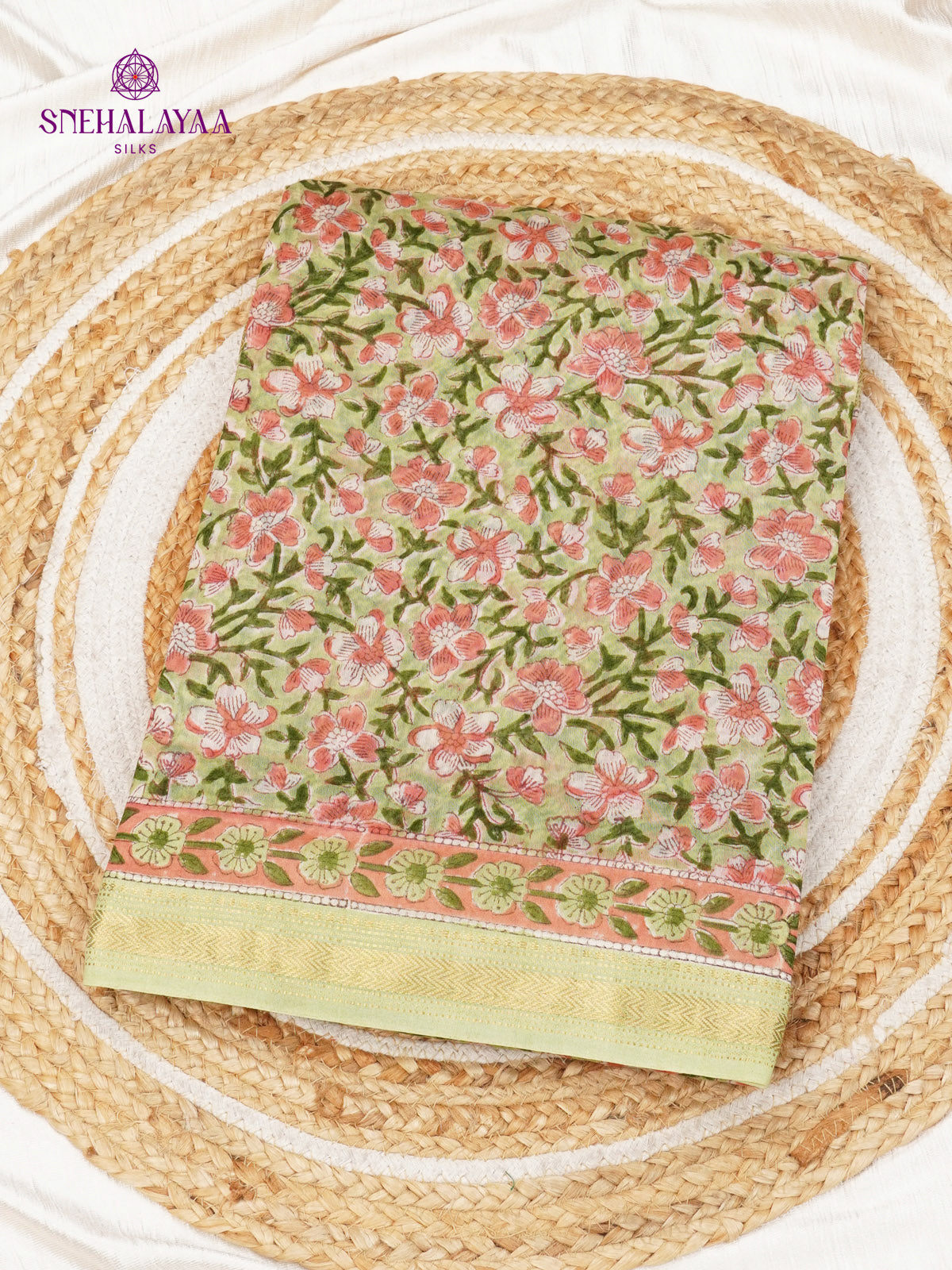 Olive Green Chanderi Saree