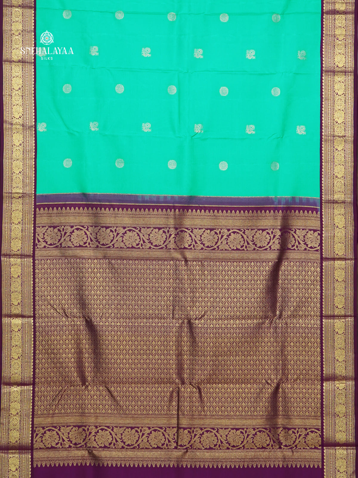 Teal Green Kanjivaram Silk Saree