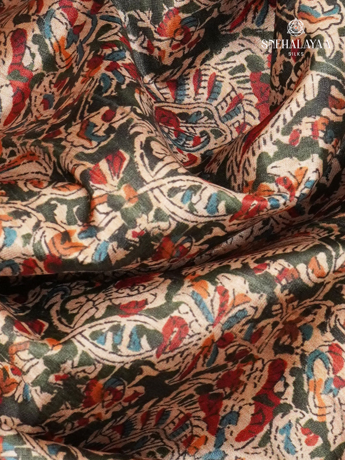 Olive Green Tussar Saree