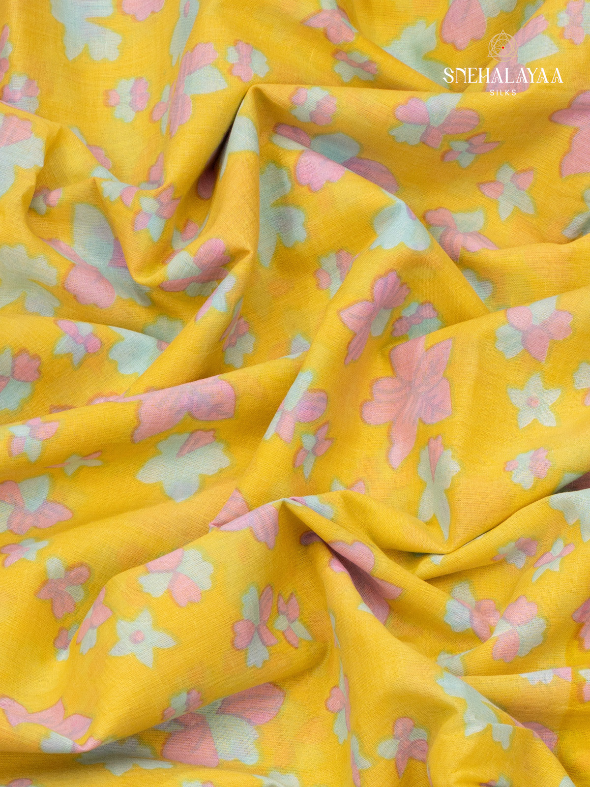 Yellow Jaipur Cotton Saree