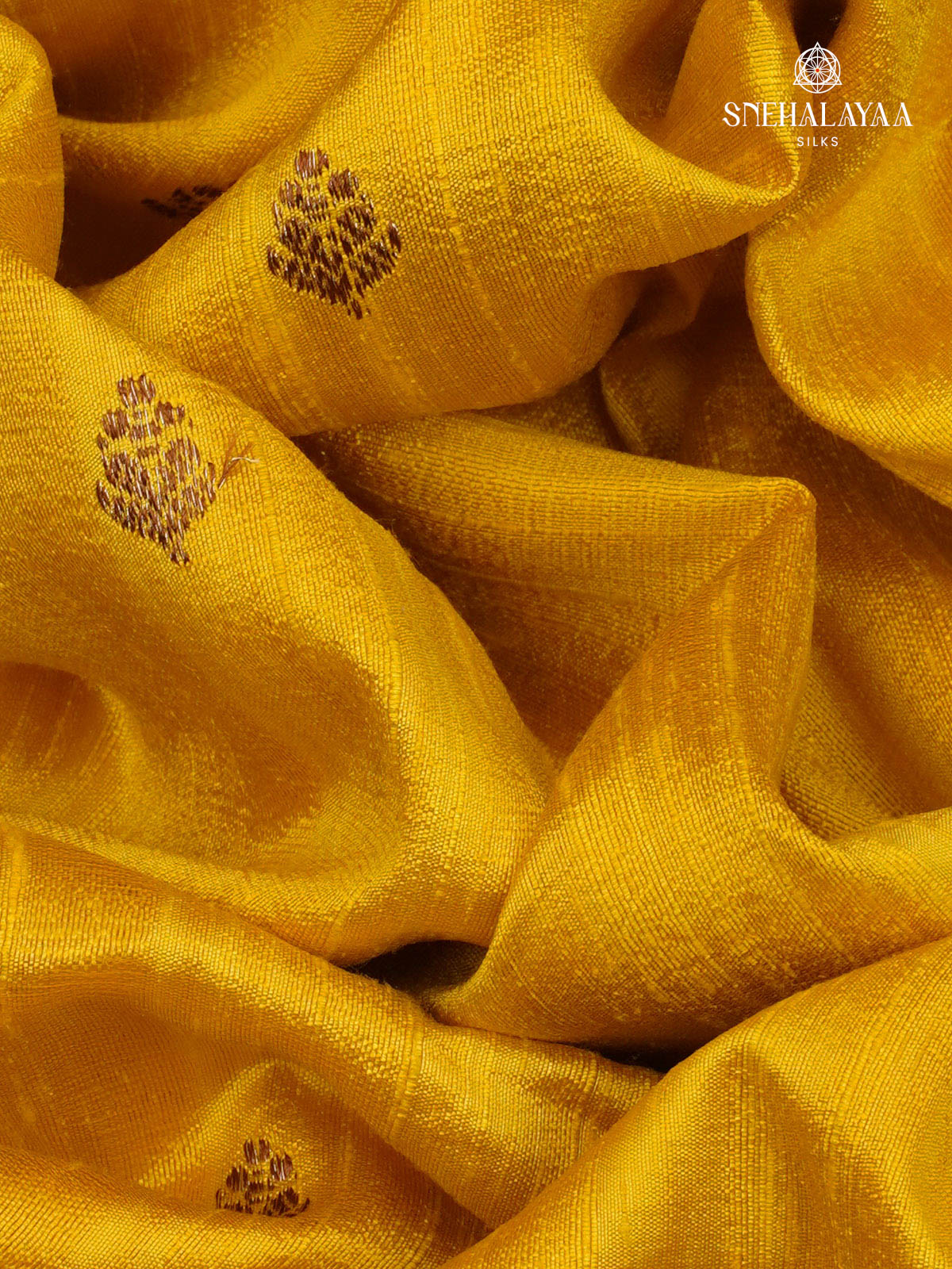 Mango Yellow Banaras Raw Silk Saree