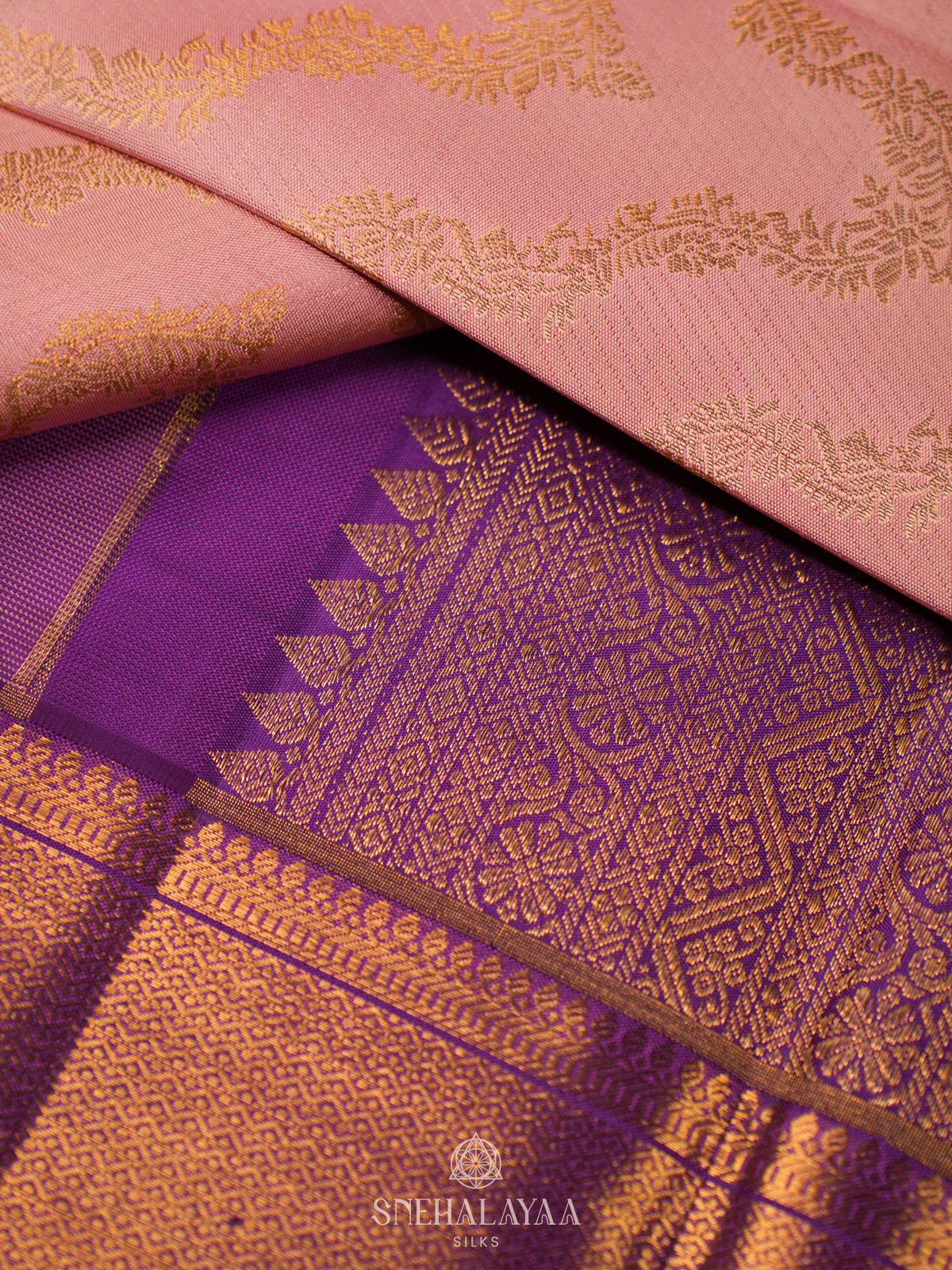 Peach Kanjivaram Silk Saree
