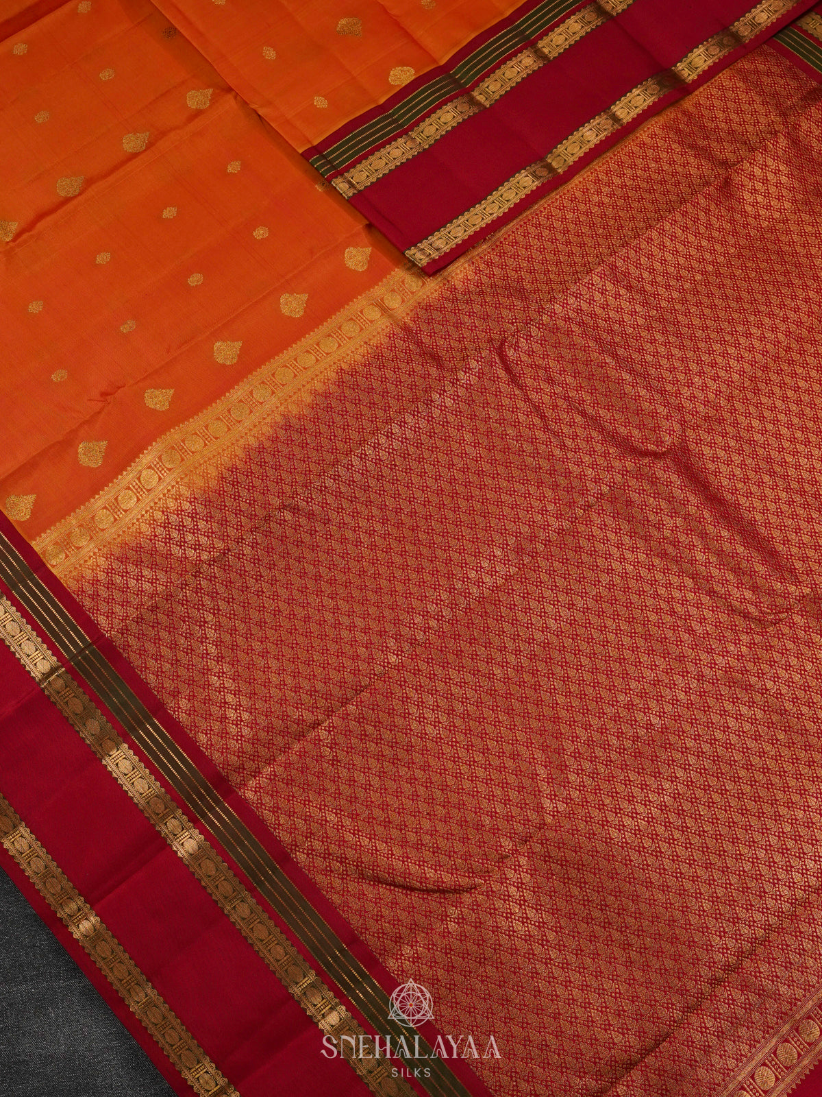 Orange Kanjivaram Silk Saree