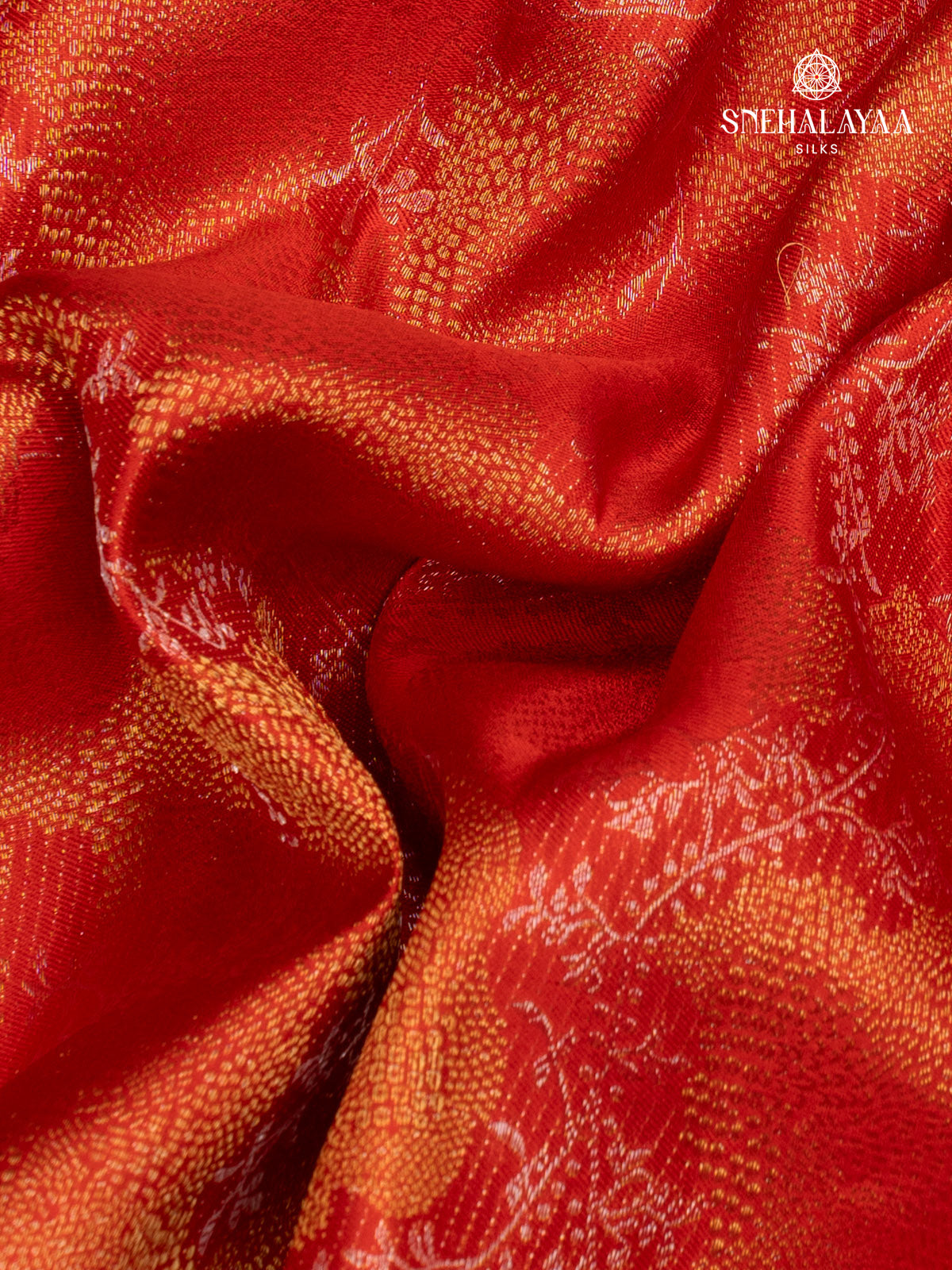 Rust Orange Kanjivaram Silk Saree