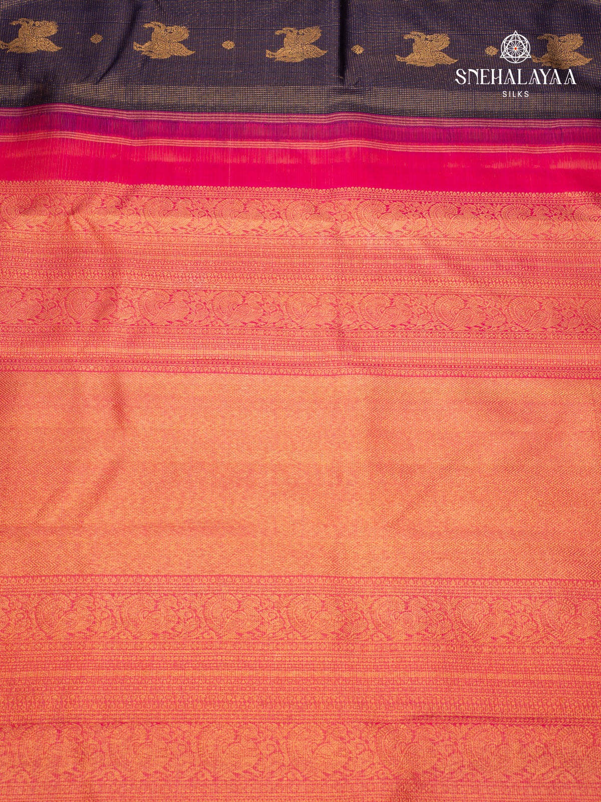 Navy Blue Kanjivaram Silk Saree