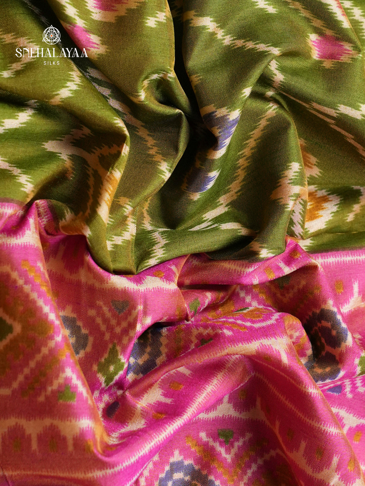 Mehandi Green Ikat Saree