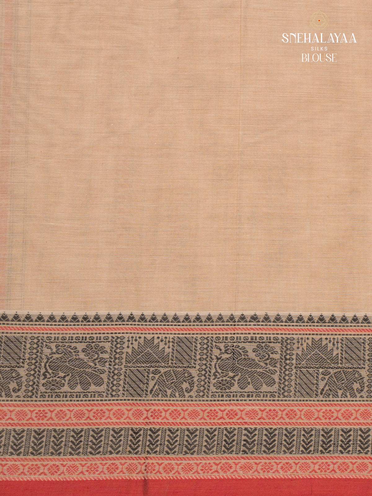 Light Orange Kanchi Cotton Saree