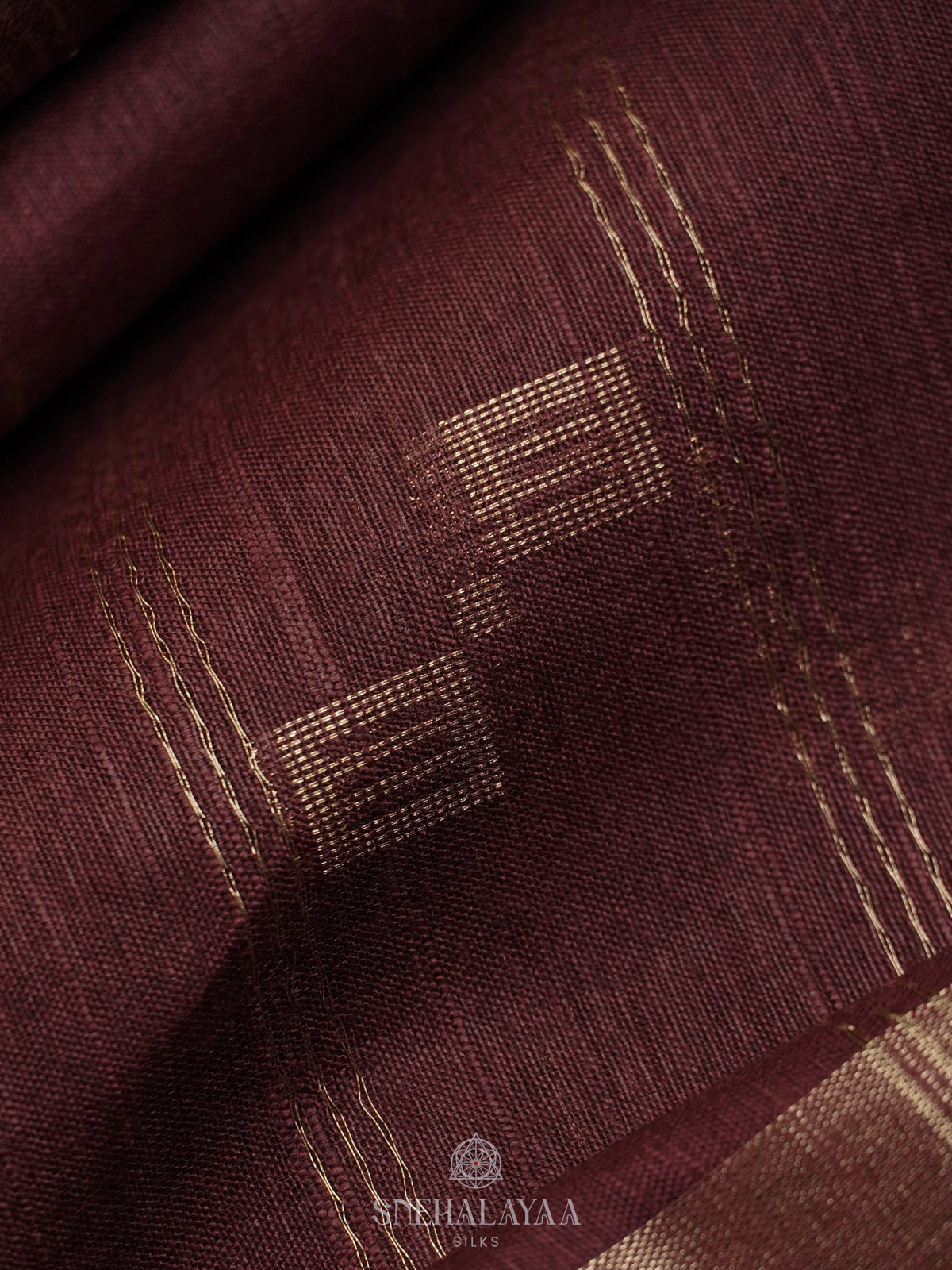 Plum Bamboo Silk Saree