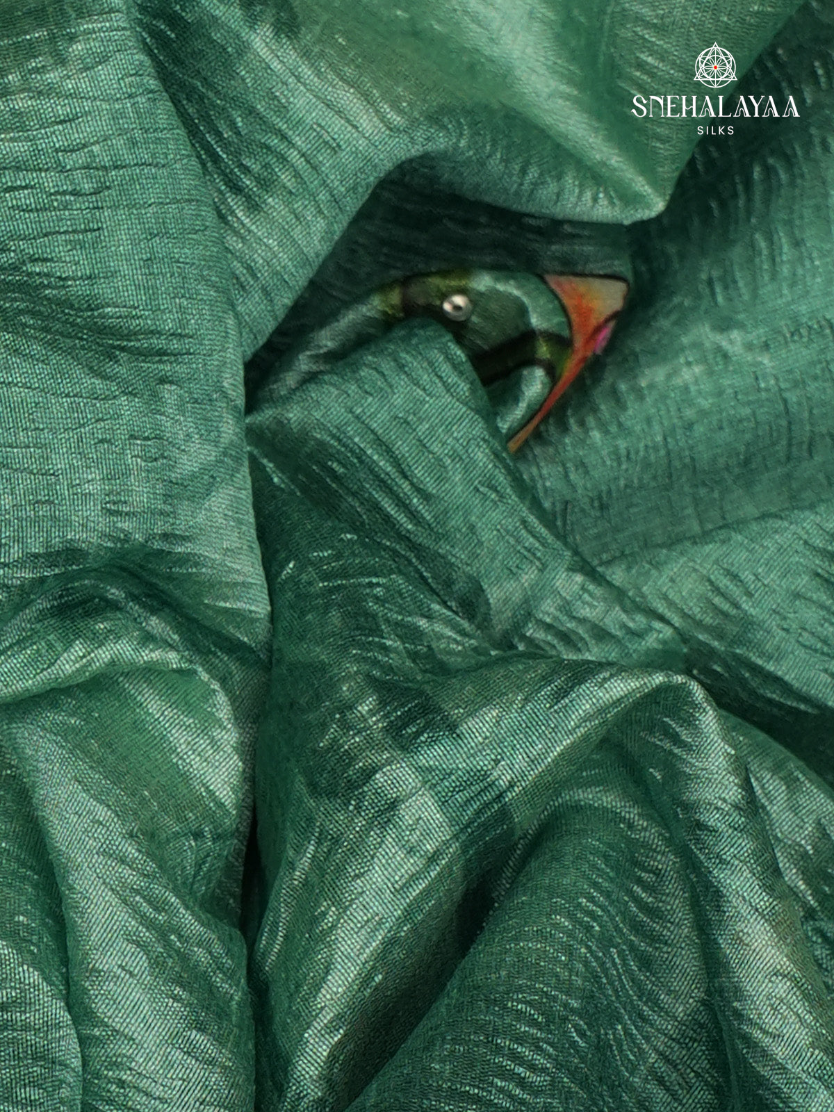 Green Crush Embroidery Saree