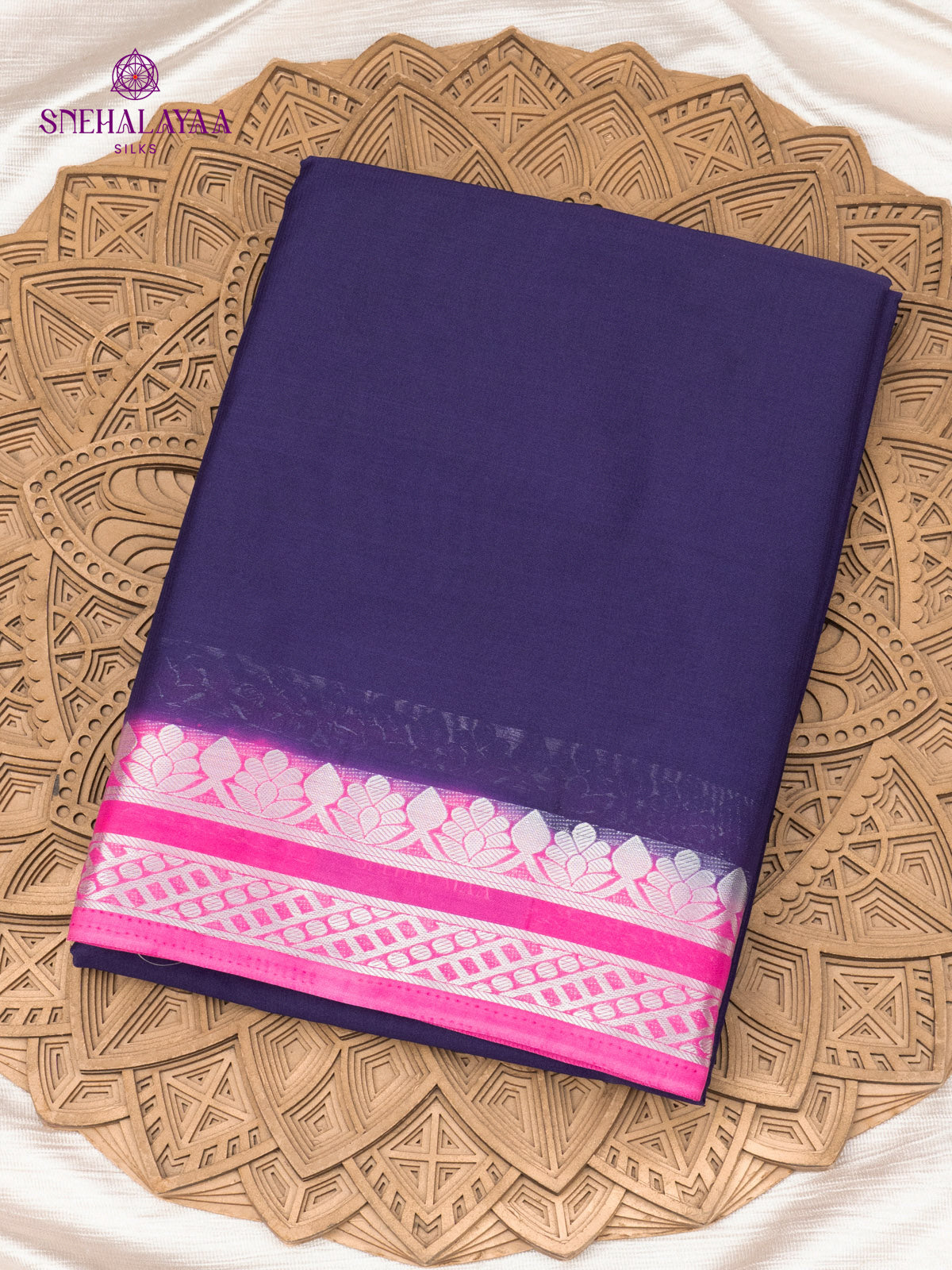 Navy Blue Mysore Silk Saree