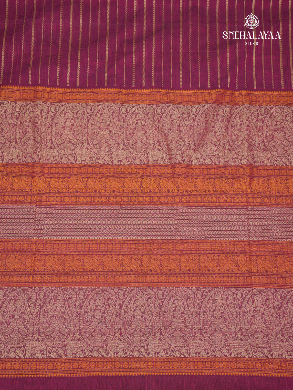 Magenta Venkatagiri Cotton Saree