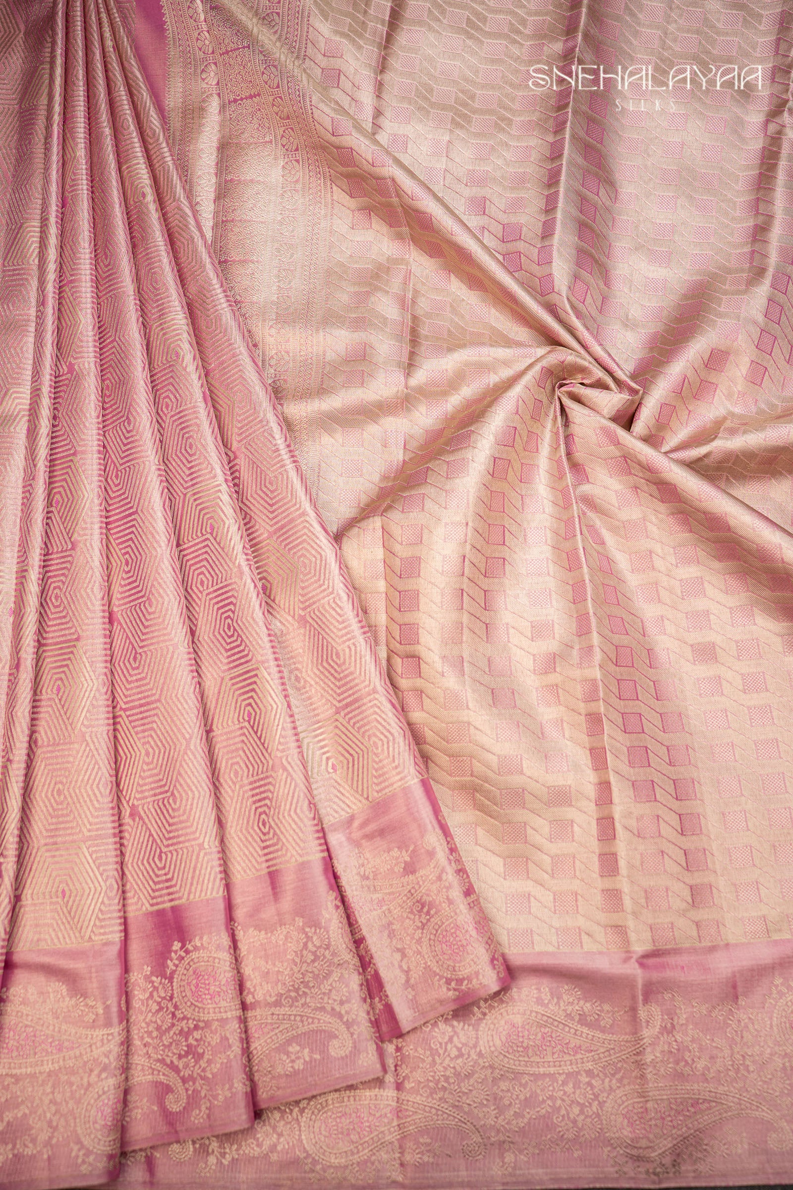 Pink Kancheevaram Silk Saree