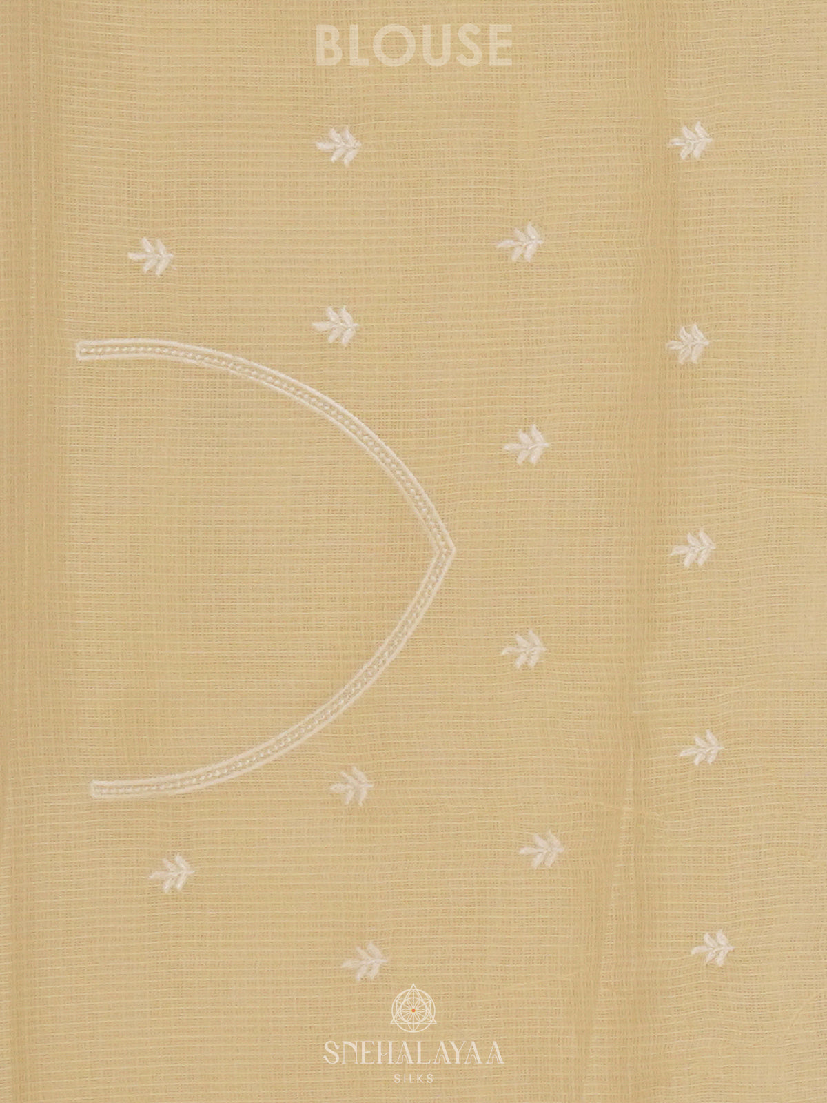 Cream Kota Embroidery Saree