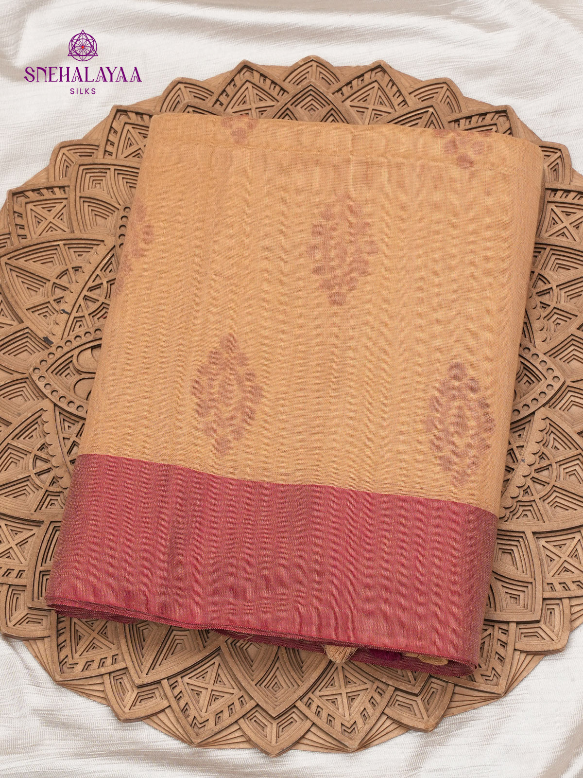 Peach Khadi Cotton Saree