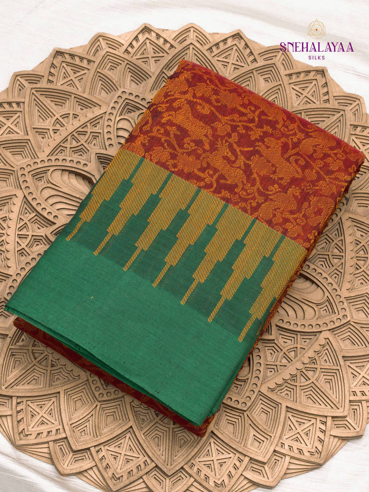 Maroon Kanchi Cotton Saree