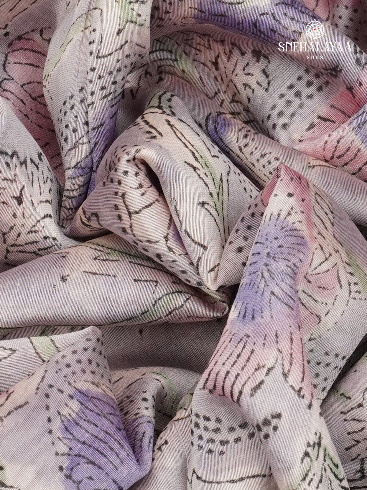 Lilac Chanderi Saree