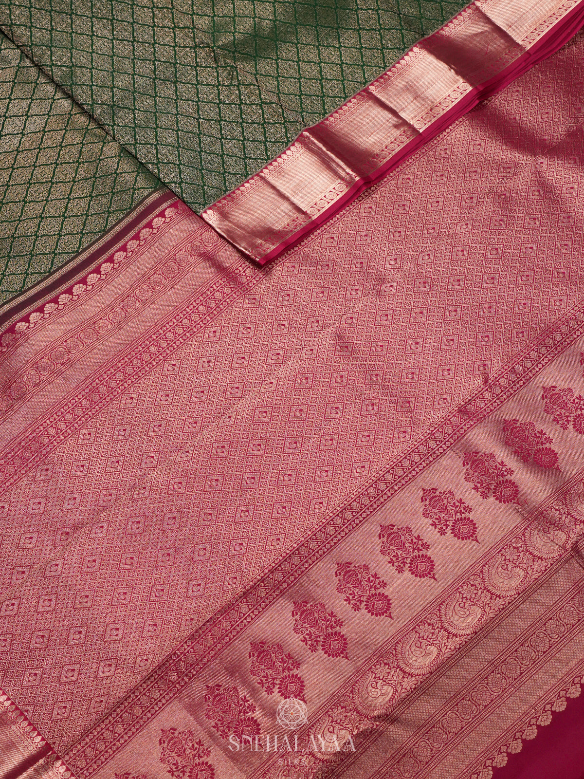 Forest Green Kanjivaram Silk Saree