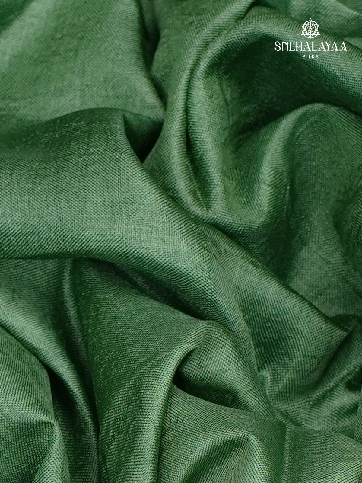 Olive Green Tussar Silk Saree