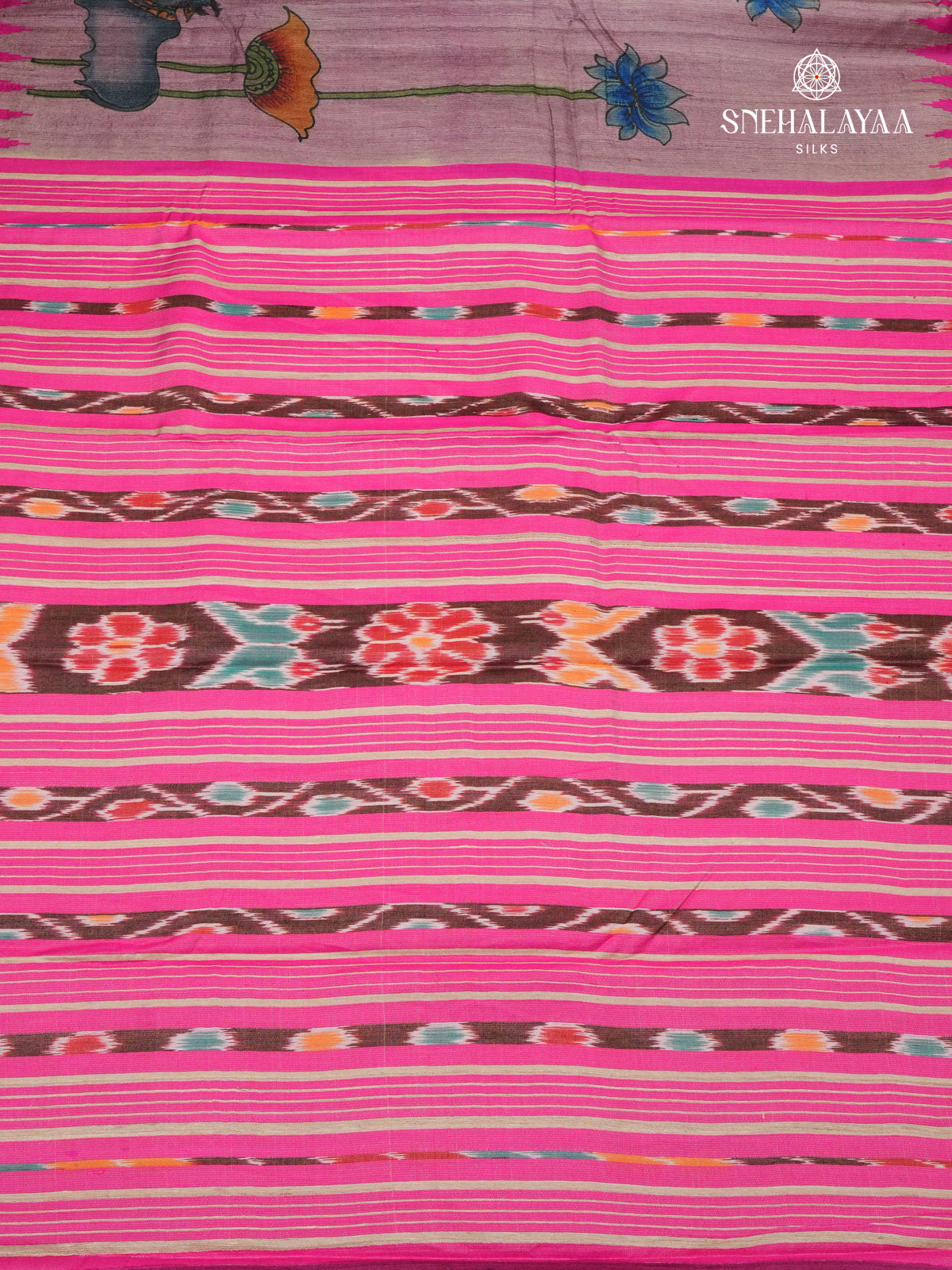 Multicolour Tussar Silk Saree