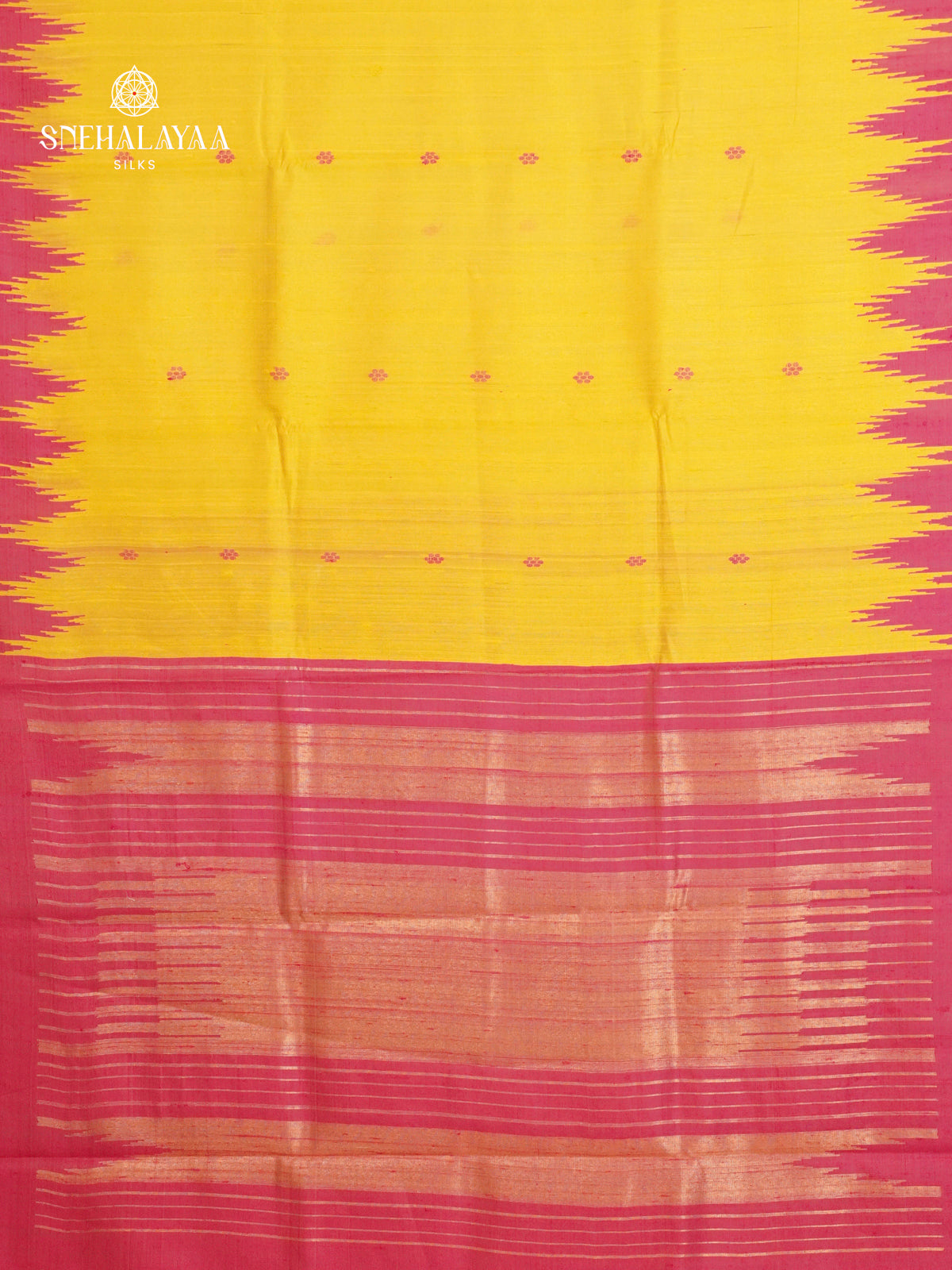 Yellow Dupion Silk Saree
