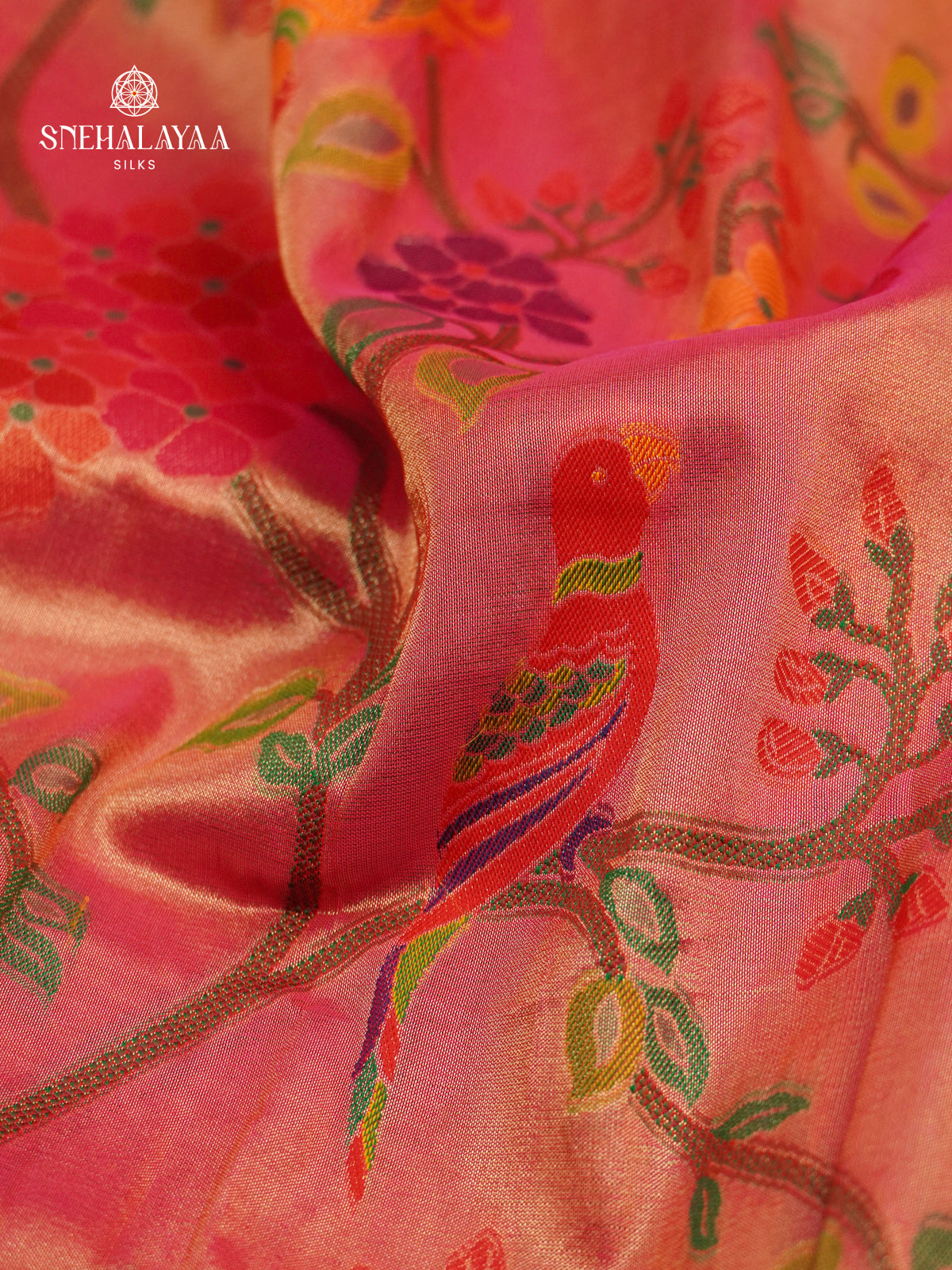 Pink Tissue Paithani Saree