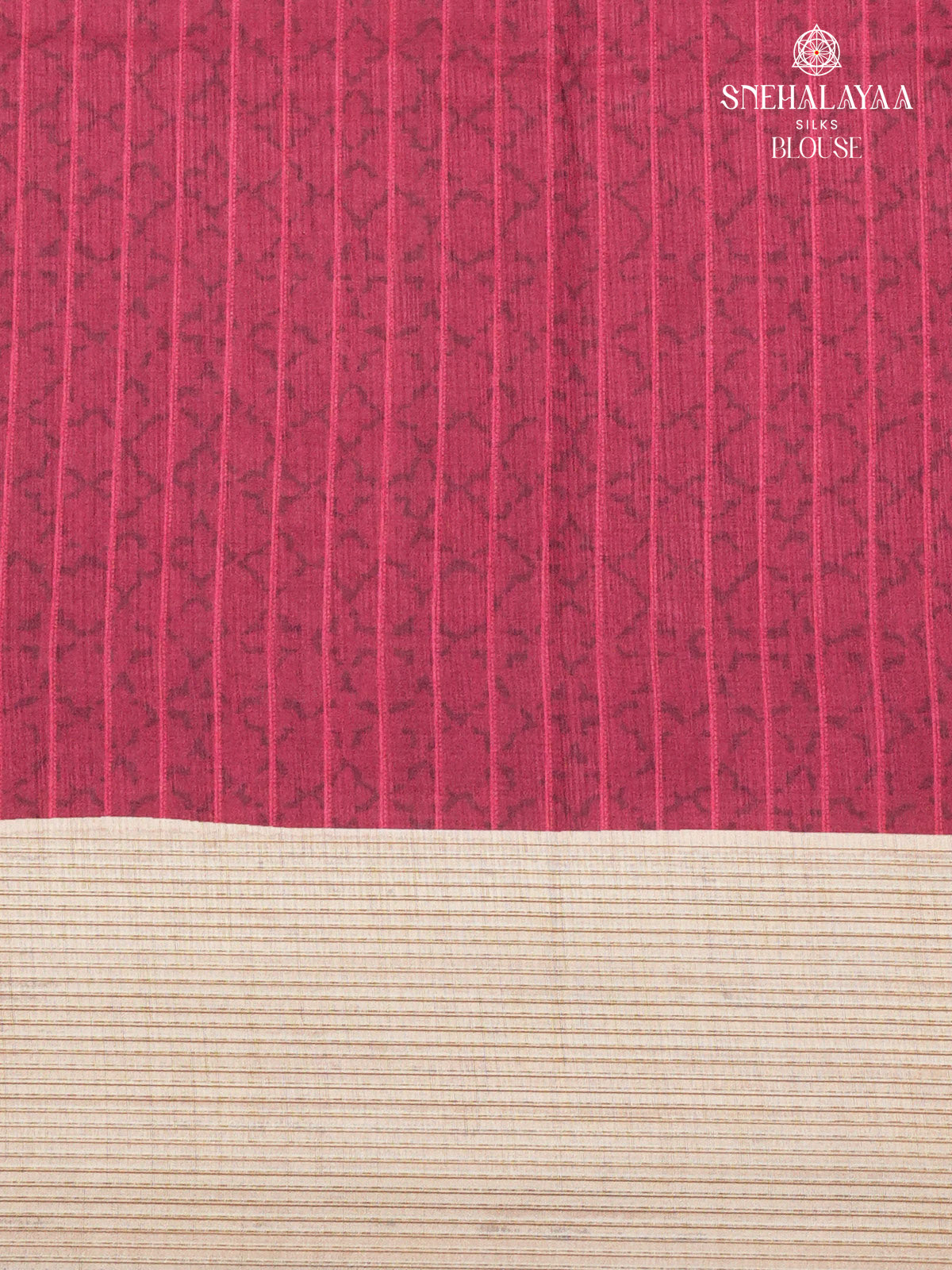 Magenta Printed Tussar Saree