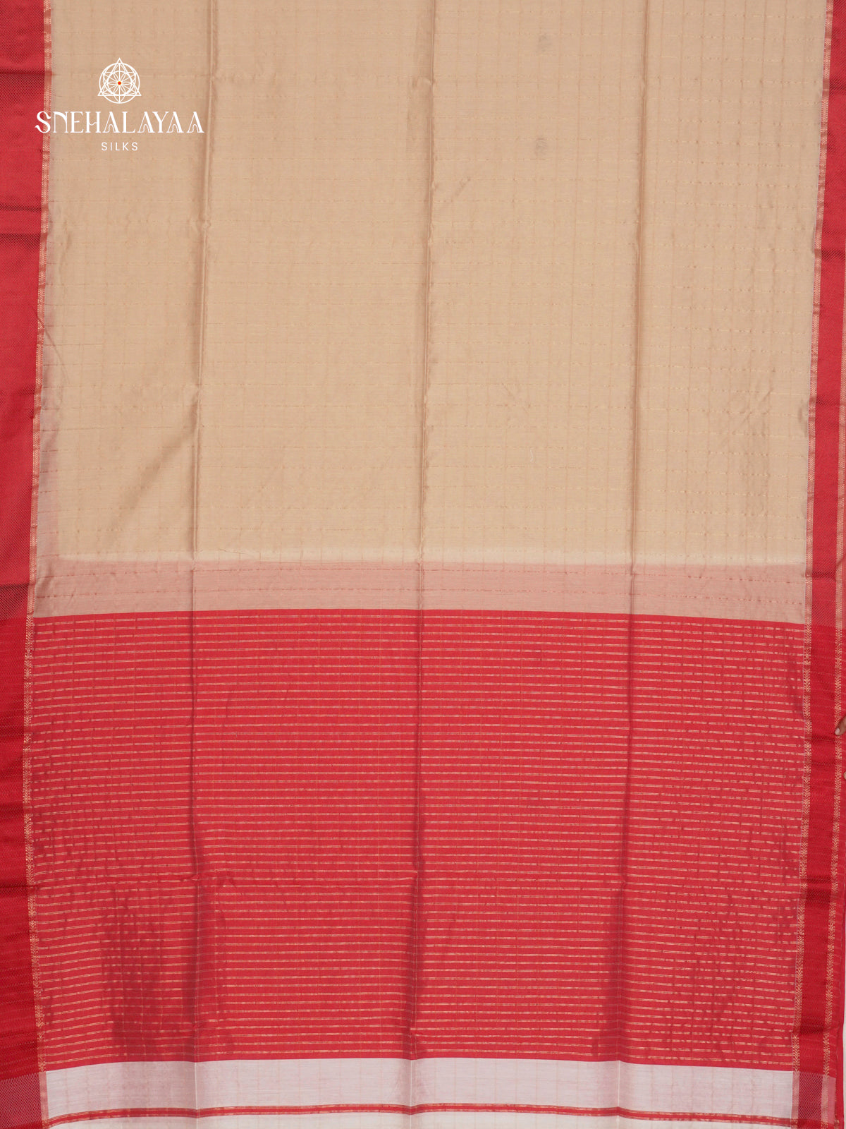 Beige Maheshwari Silk Cotton Saree