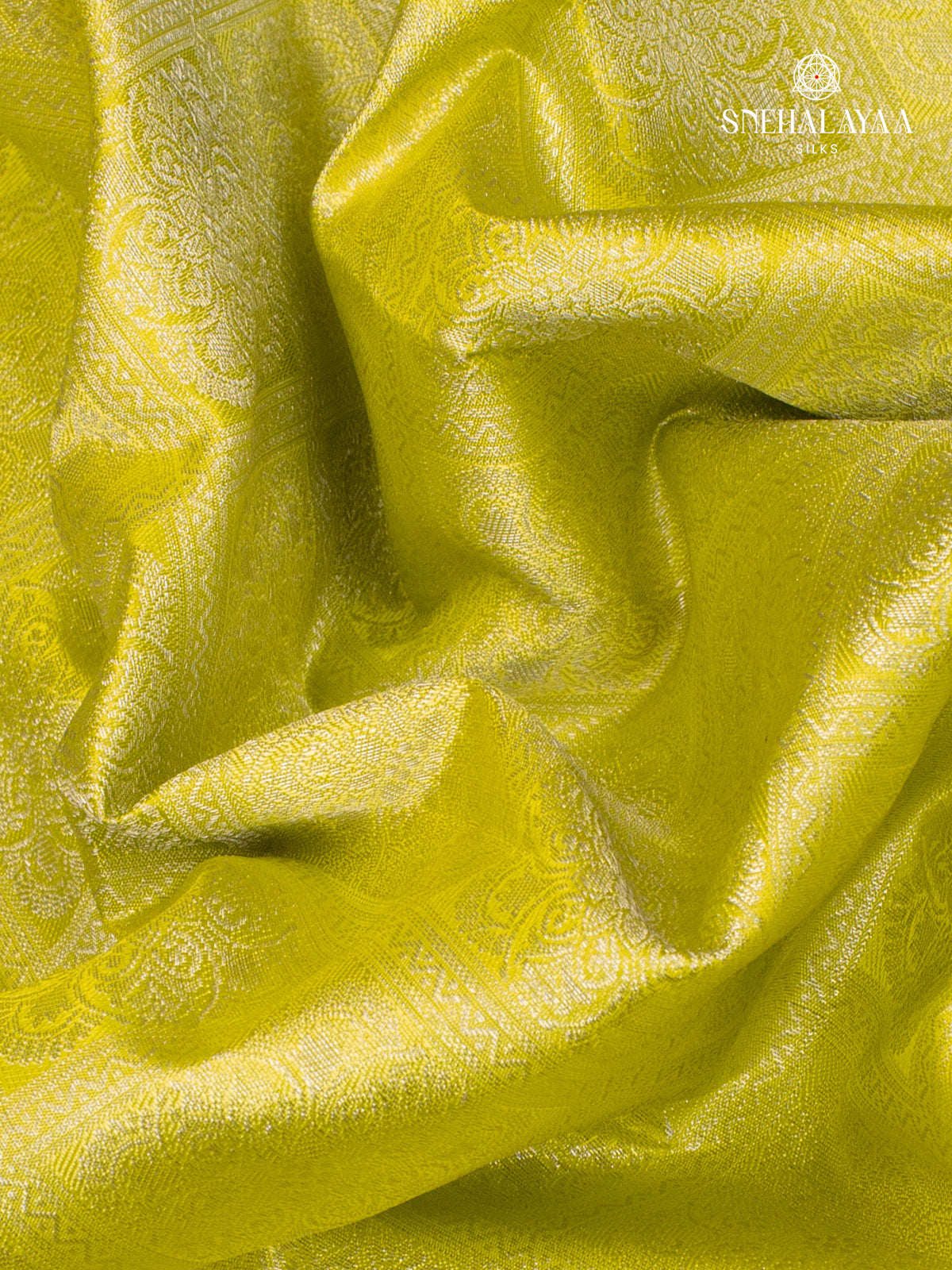 Lime Green Kanjivaram Silk Saree
