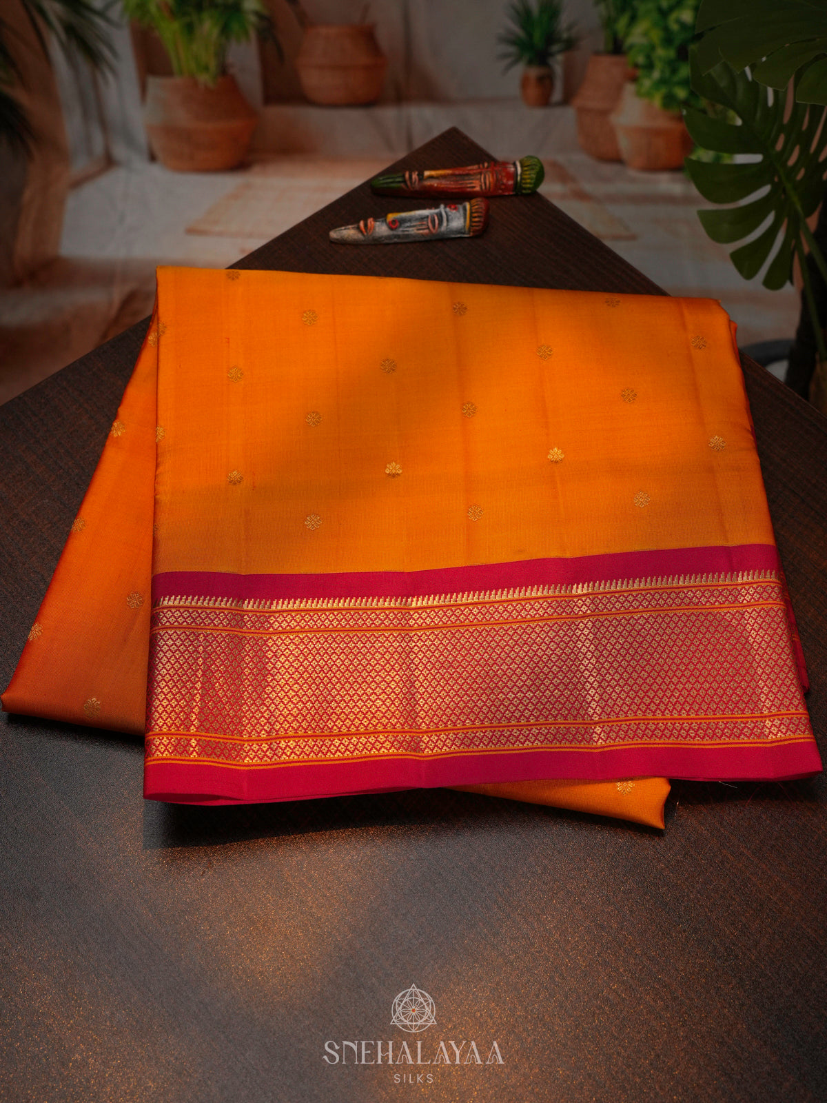 Orange Kanjivaram Silk Saree