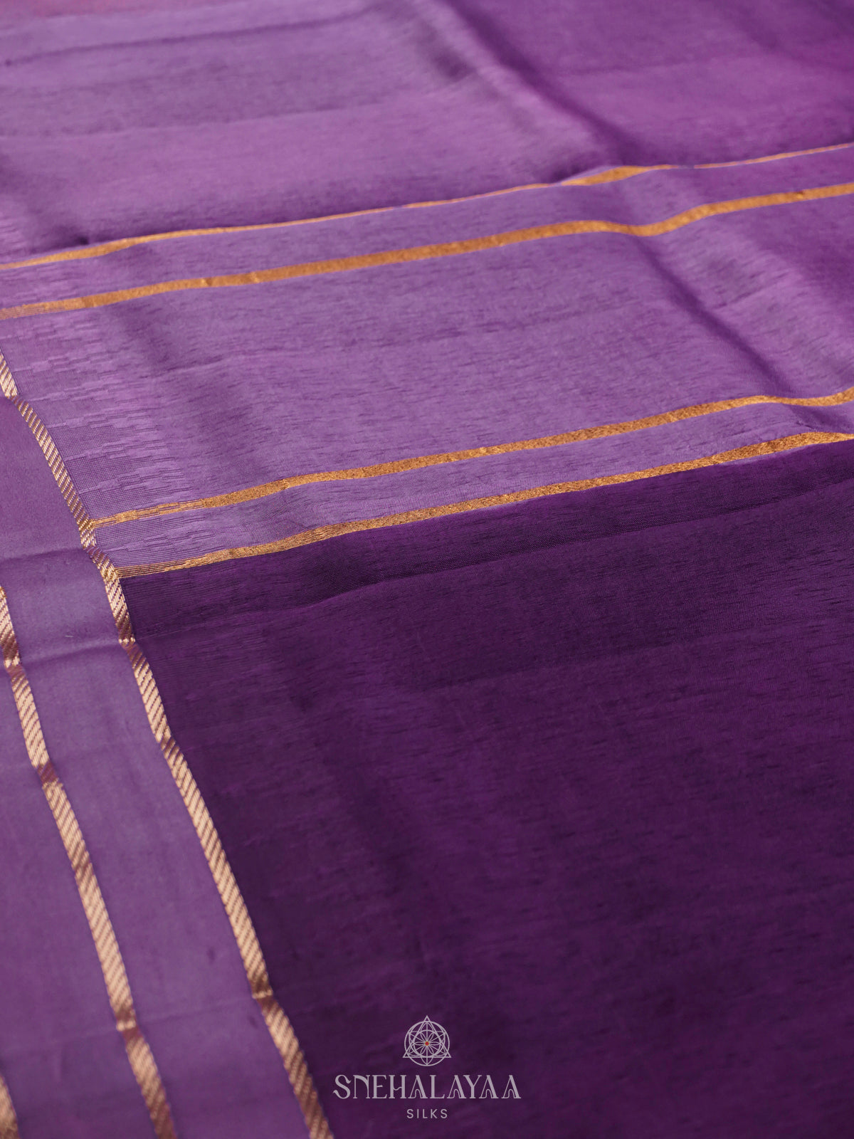 Purple Banaras Kora Silk Saree