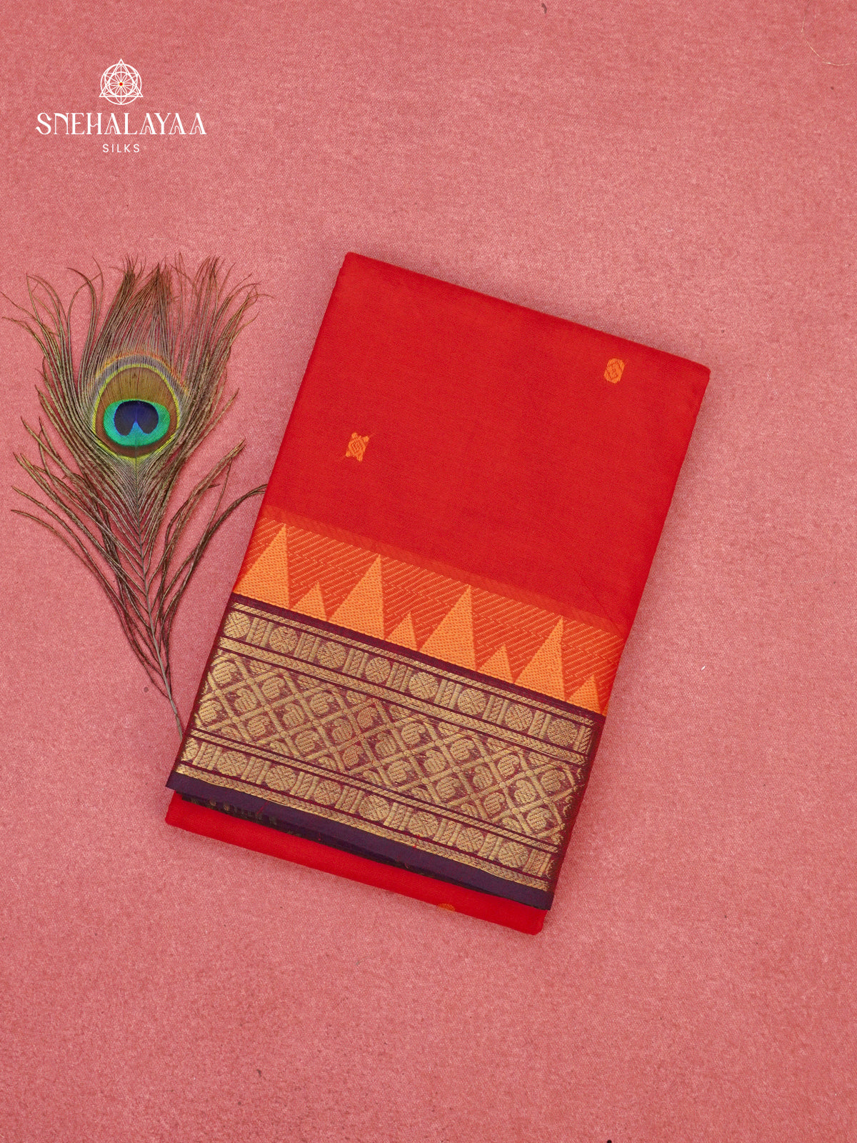 Red Chettinad Cotton Saree