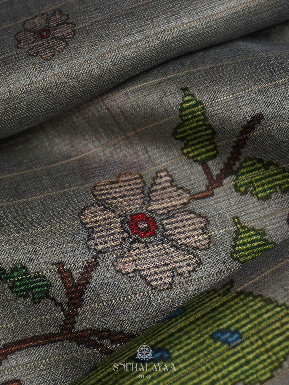 Pale Blue Linen Tussar Saree