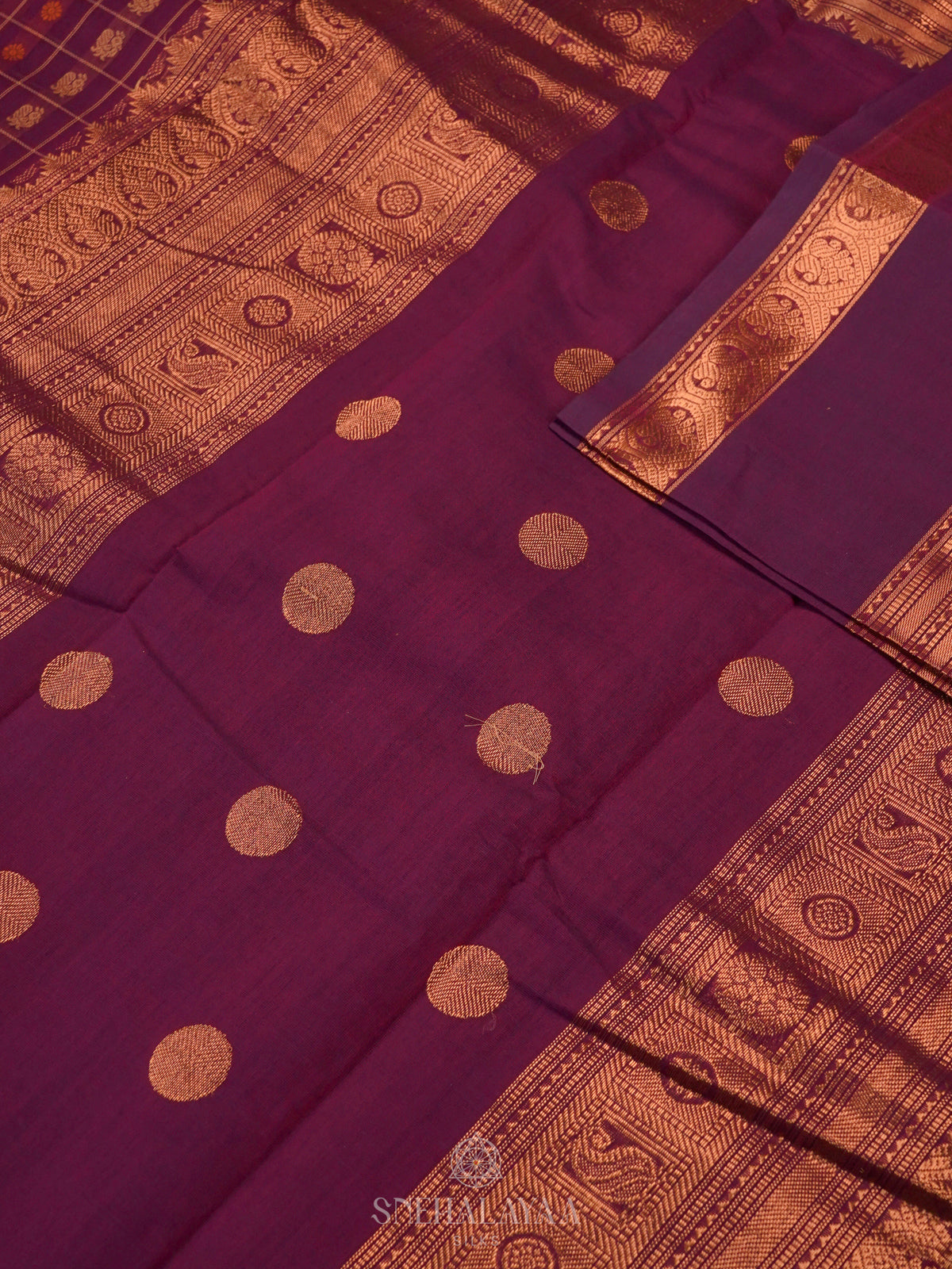 Purple Kanchi Cotton Saree