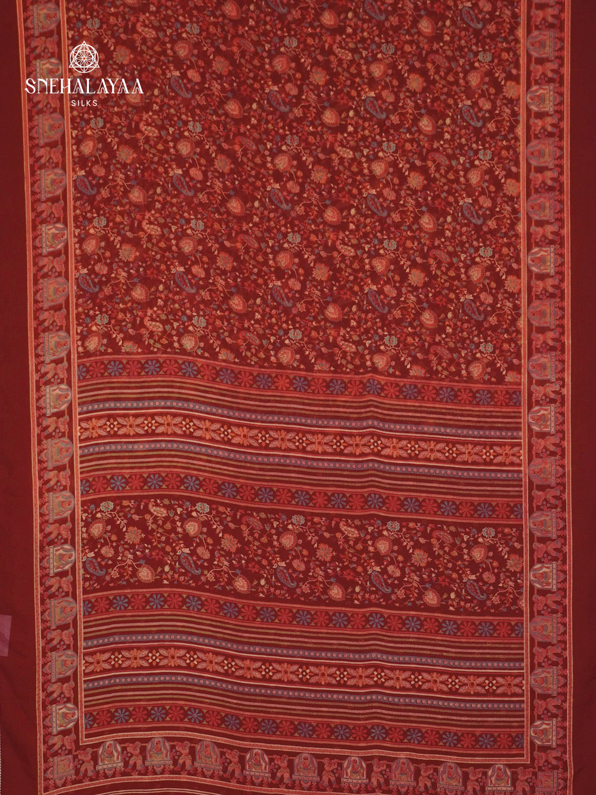 Maroon Chiffon Saree