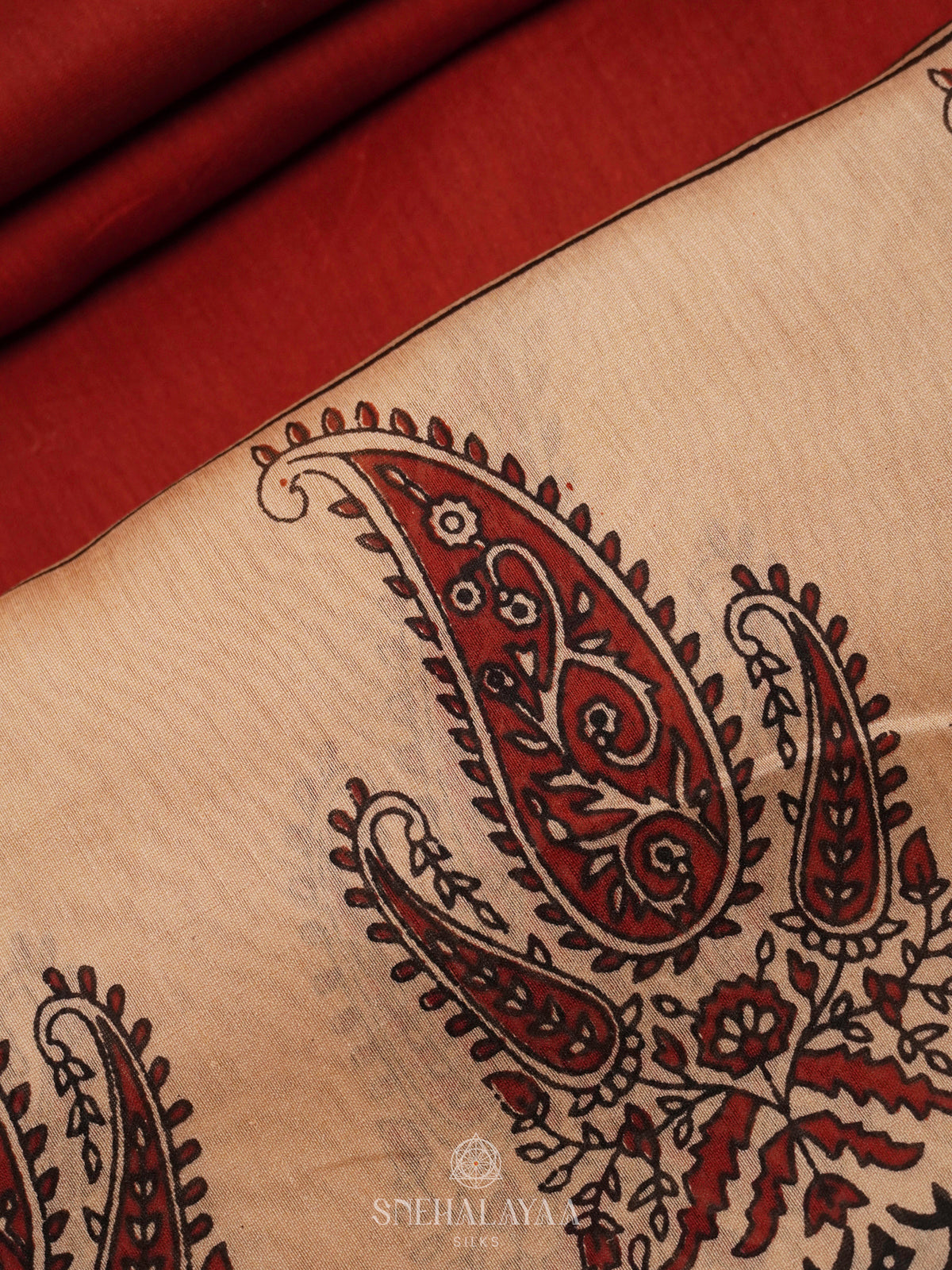 Red Chanderi Saree